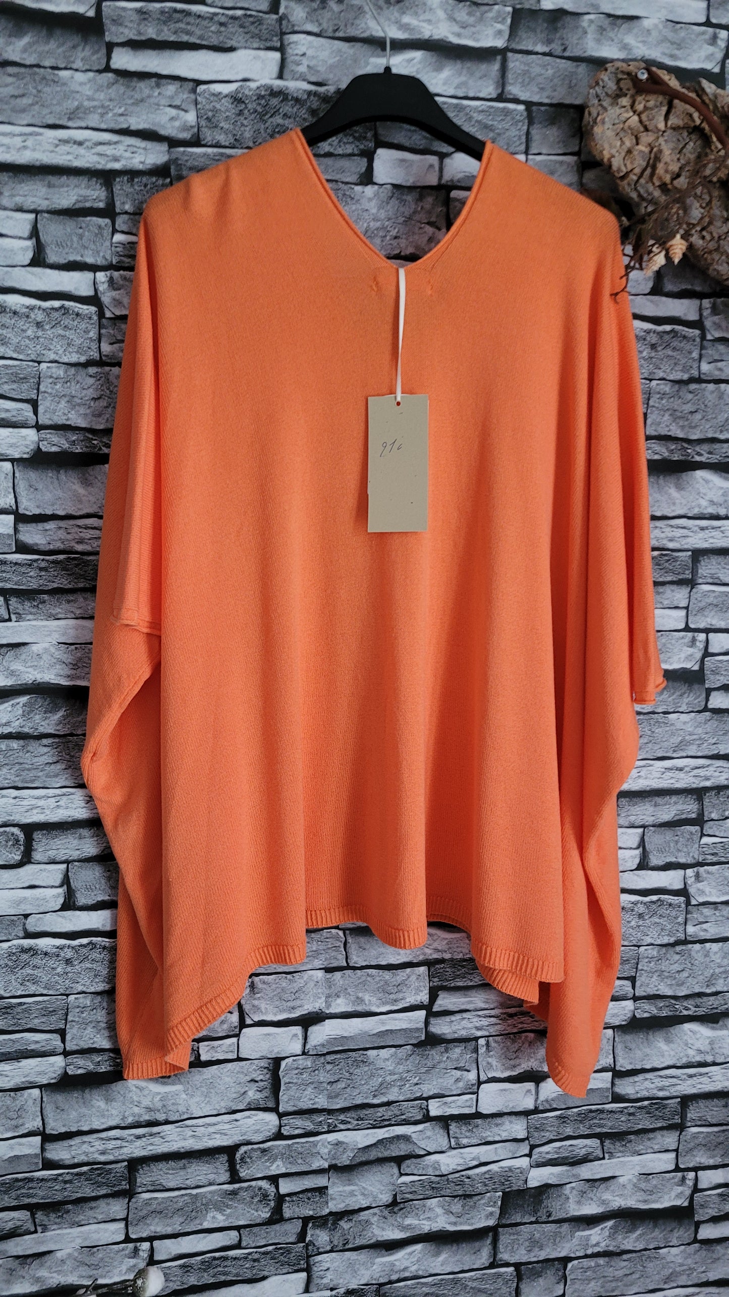 🌺Pull Poncho Léger à Poches – orange