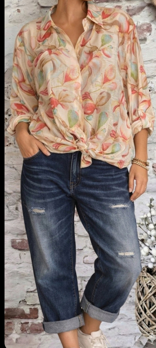 🌸 Chemise Fluide "Aquarelle" – Viscose & Tencel