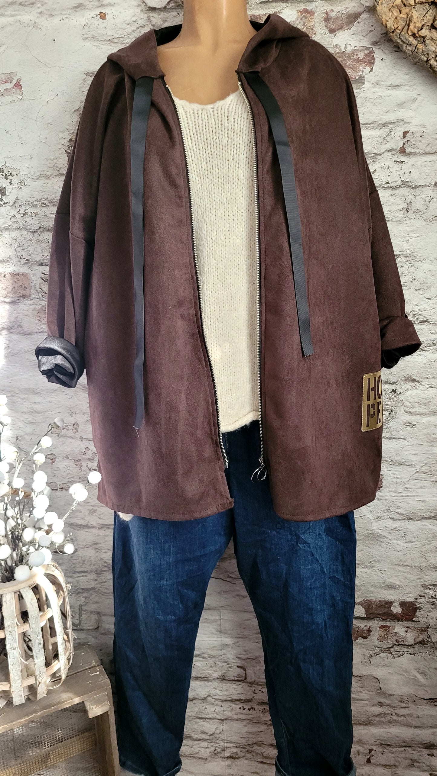 🌺 Veste à Capuche en Suédine Douce