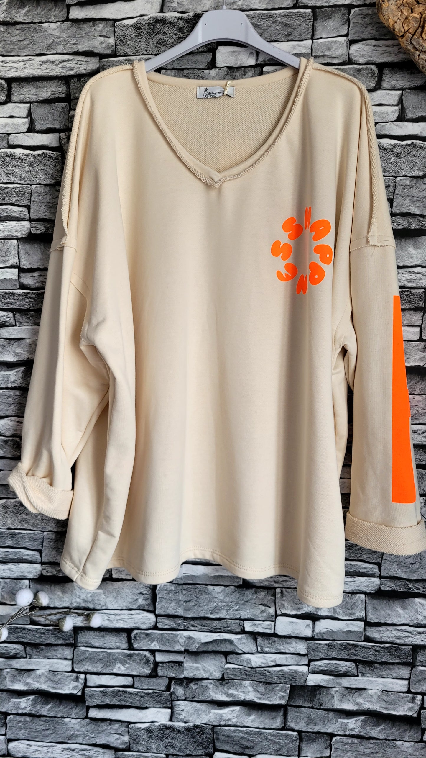 💙 Sweat Oversize "HAPPY" – Beige