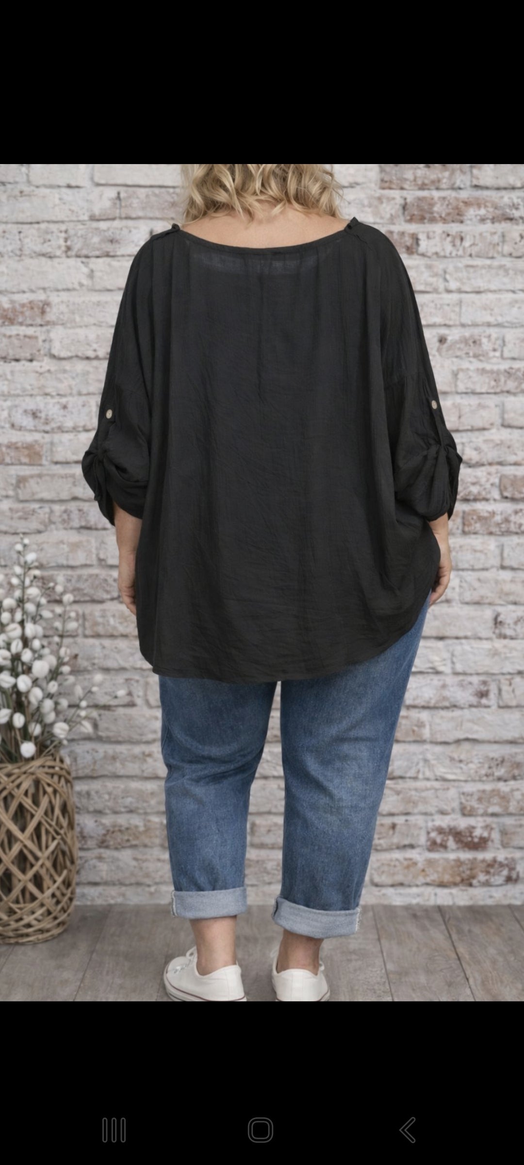 🌺 Tunique noire bohème fluide