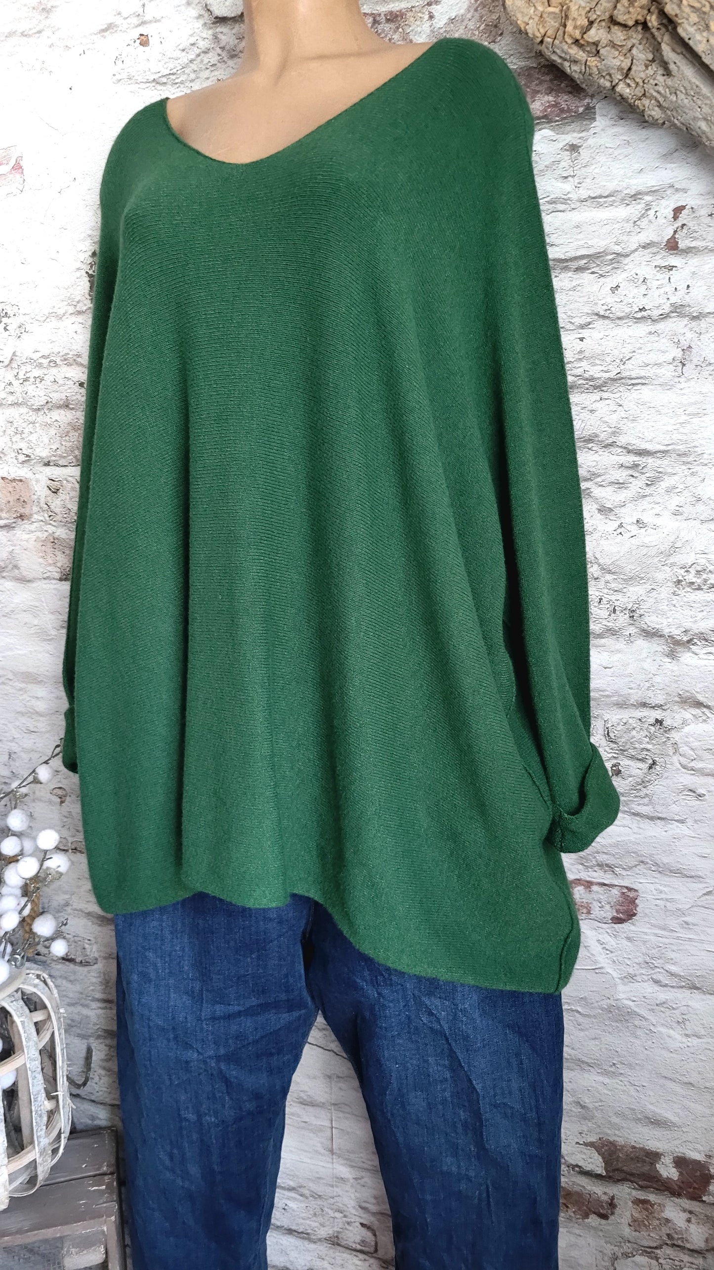 🍒 PULL OVERSIZE VERT SAPIN