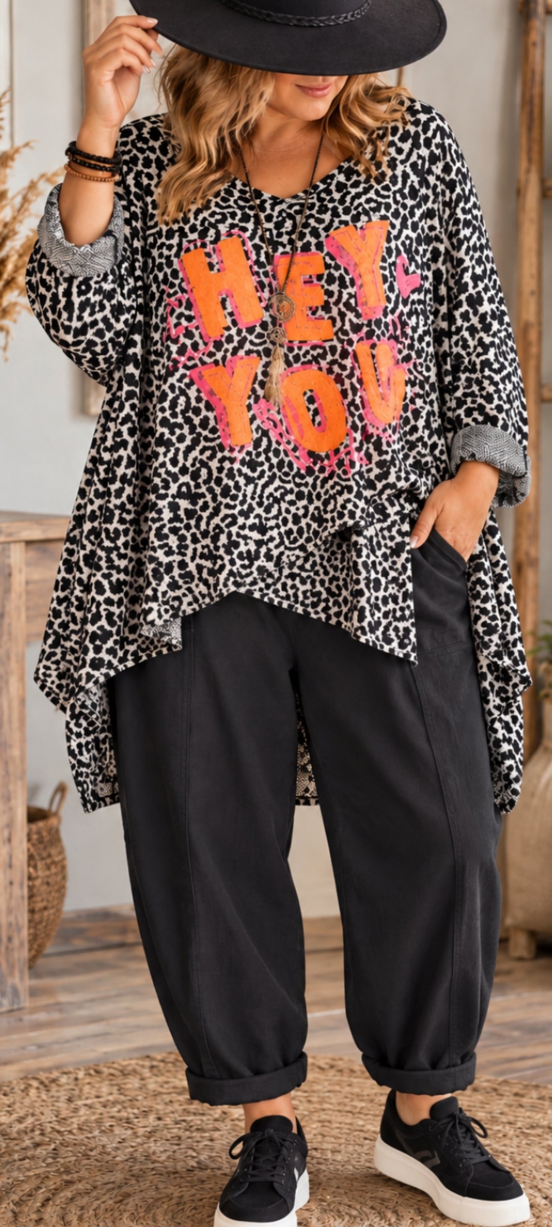 Tunique oversize léopard – Style bohème chic
