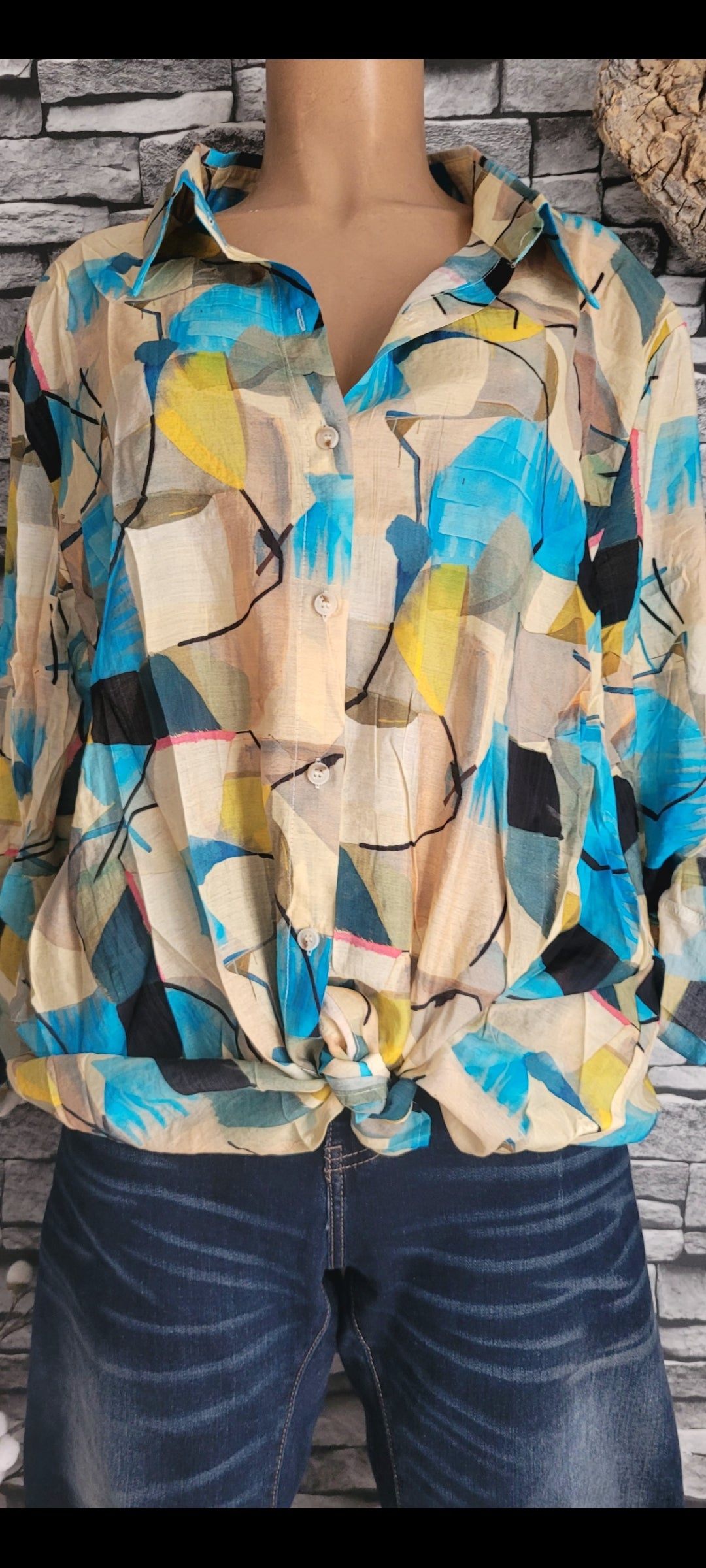 💋 Chemisier Graphique "Arty" – Viscose & Tencel