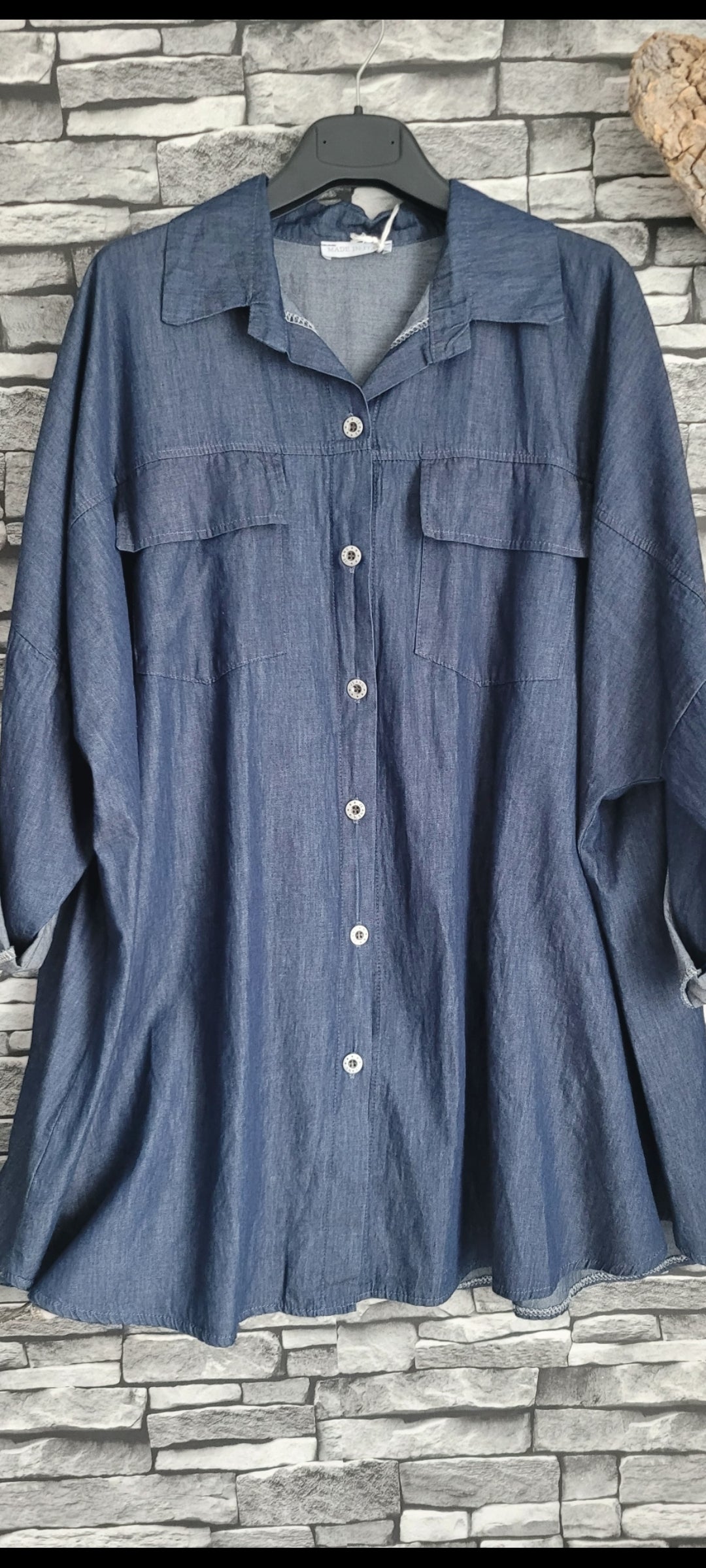 💗 Tunique Chemise en Denim Fluide – Coupe Oversize