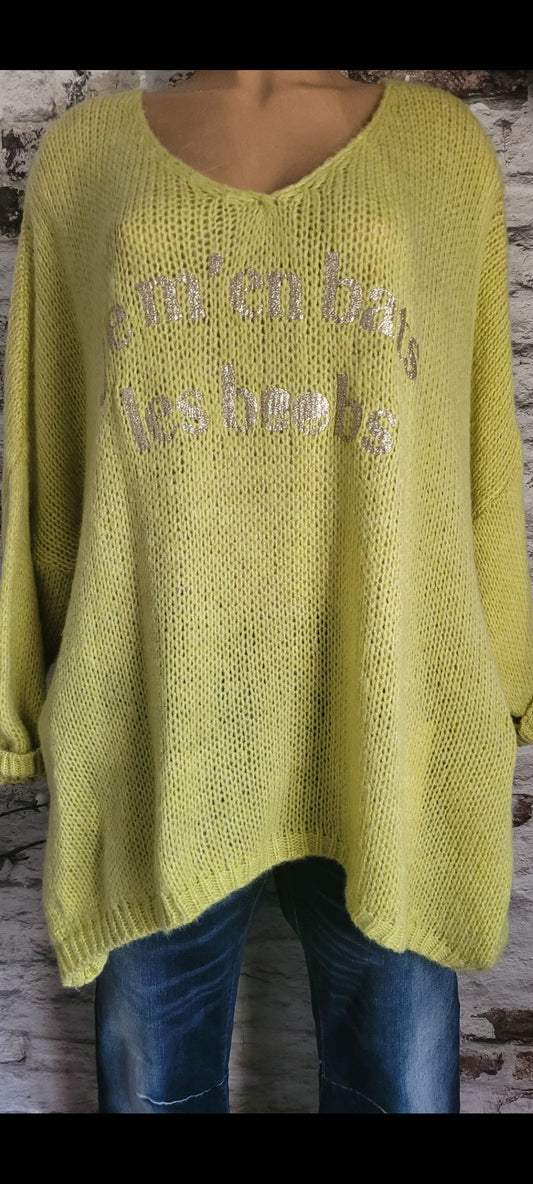 🎀 Pull 'Je m'en bats les booba' Paillettes