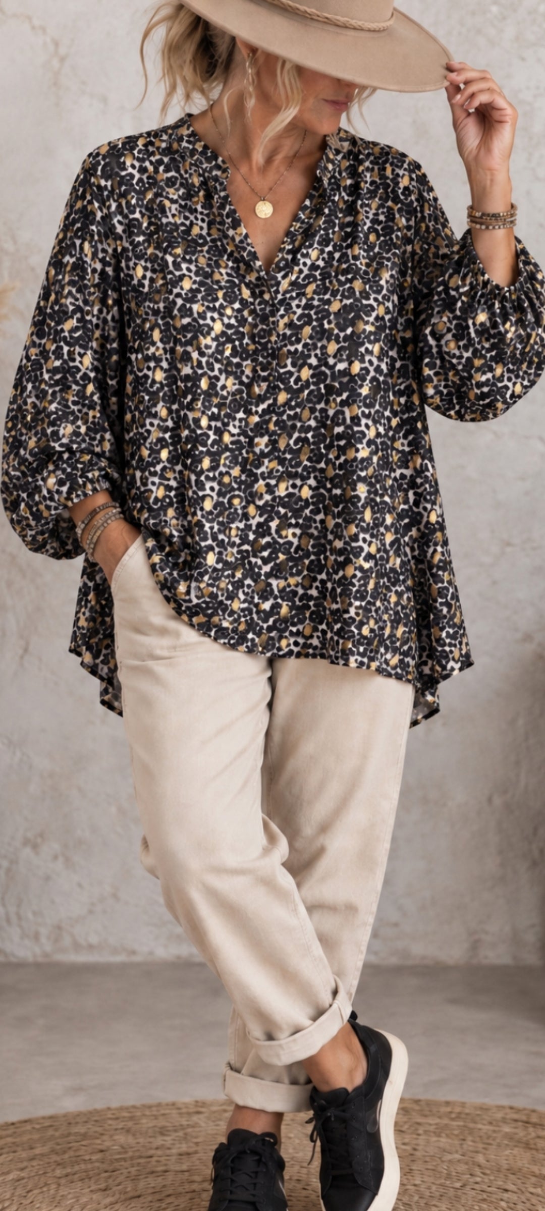 Blouse motif léopard