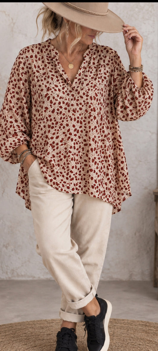 Blouse Bohème Grenat