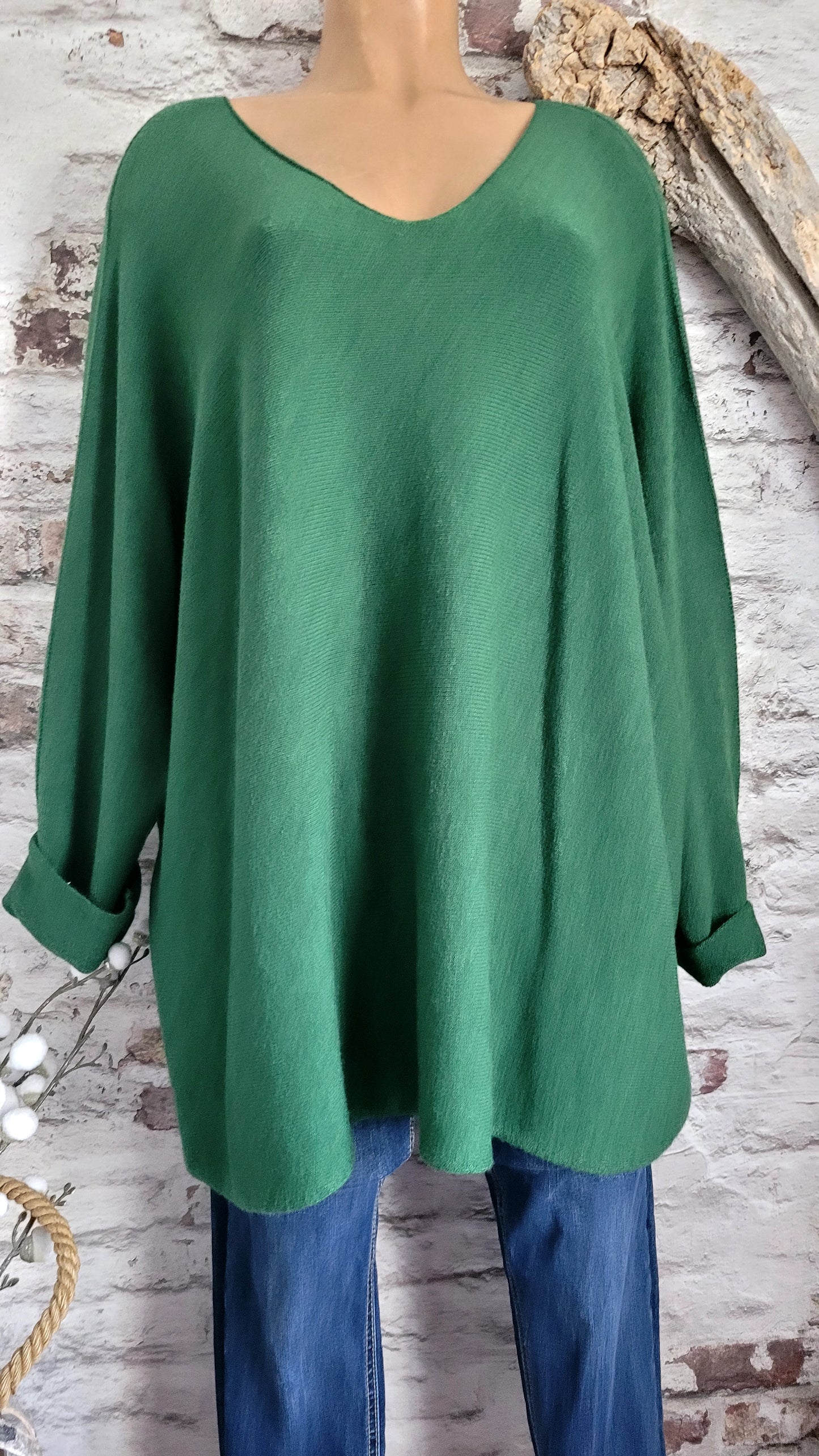 🍒 PULL OVERSIZE VERT SAPIN