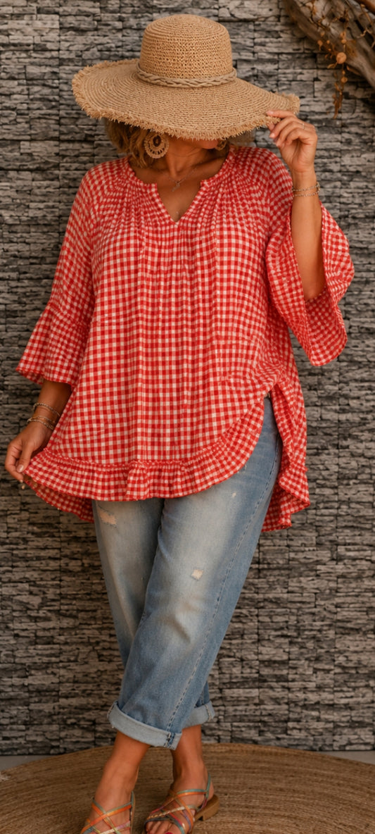 💋 Tunique boho vichy