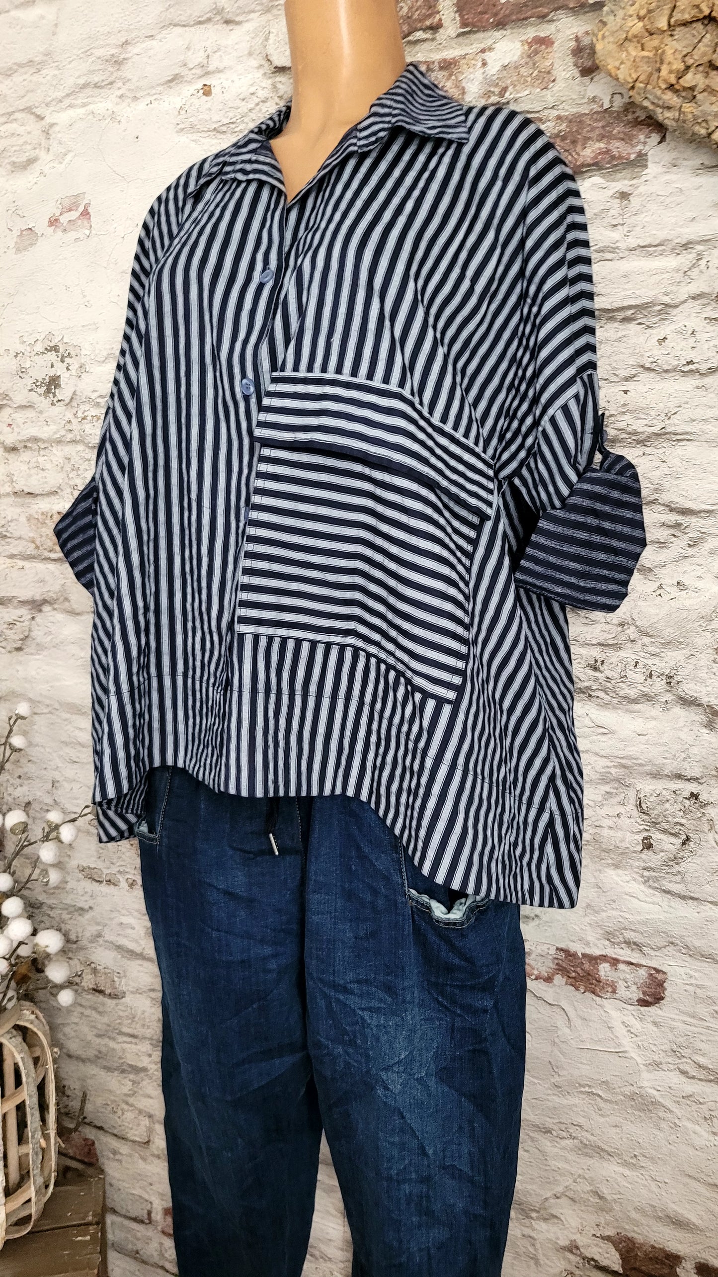 💙 Chemise bohème asymétrique