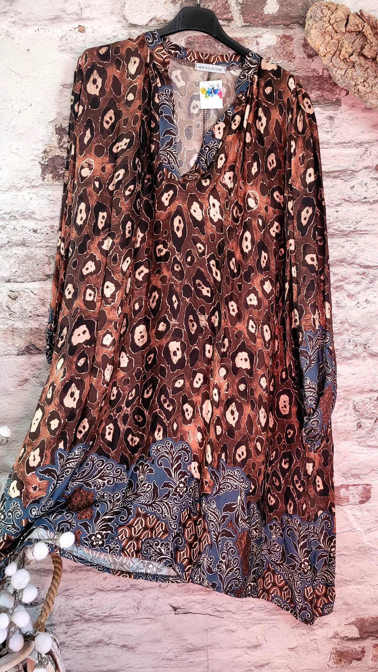 💋 Tunique Bohème Chic - Motif Léopard et Floral