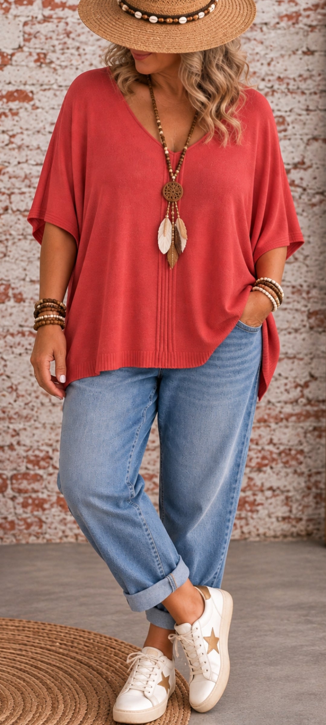 Pull poncho bohème