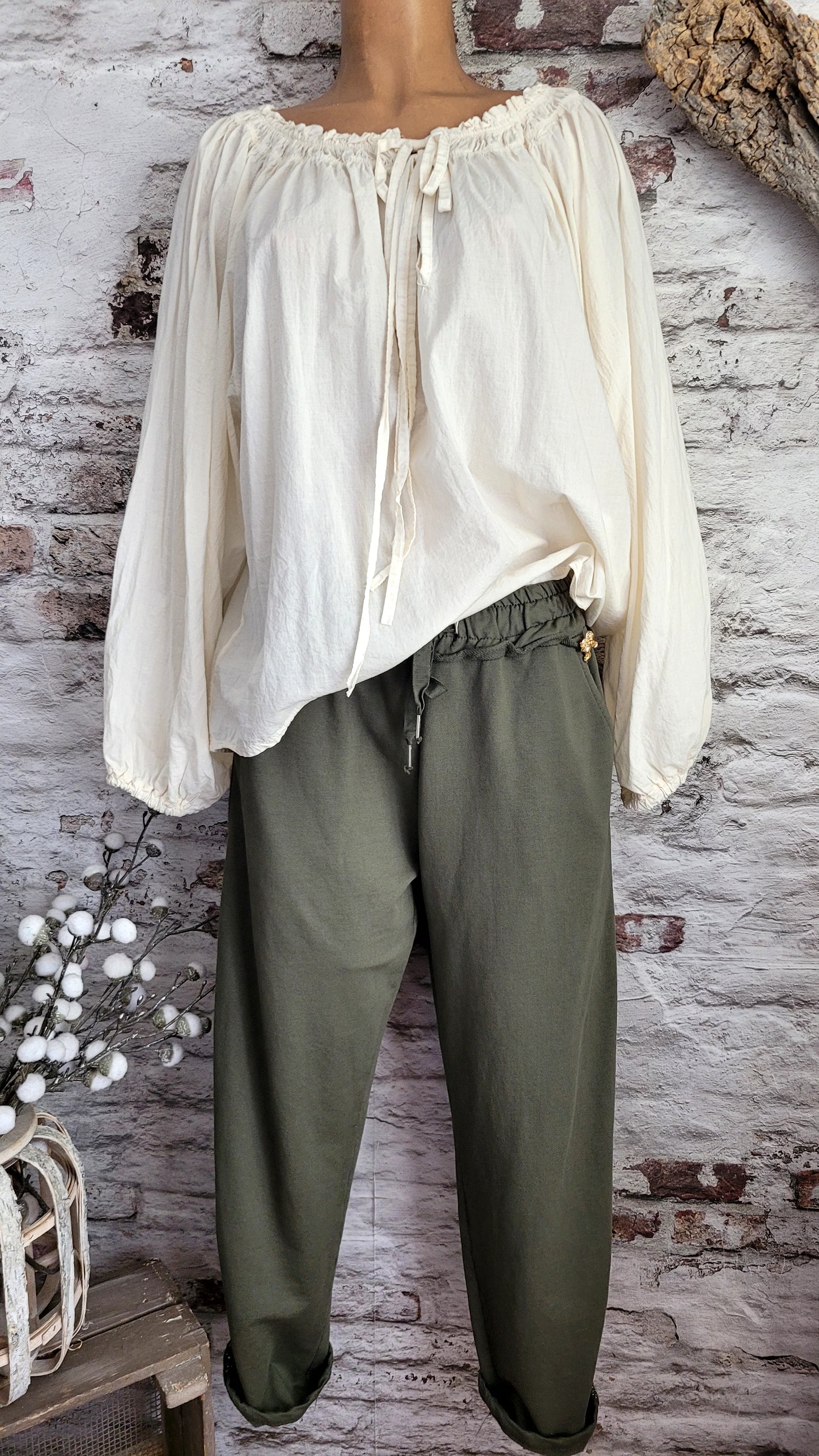 🌺 Pantalon Jogging Kaki Sport-Chic avec Bande Pailletée