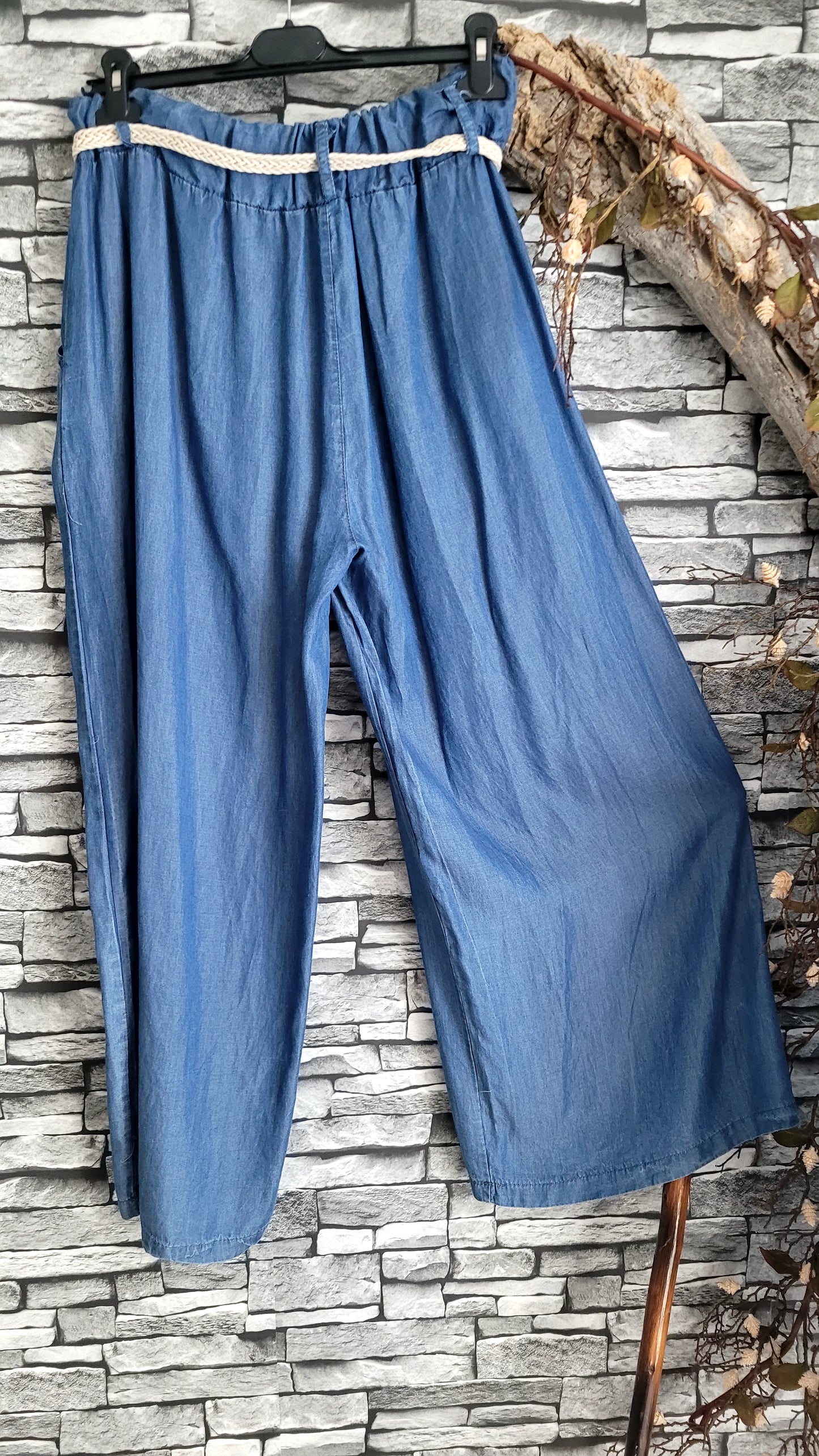 💋Pantalon Palazzo Effet Denim – Fluidité & Style Bohème