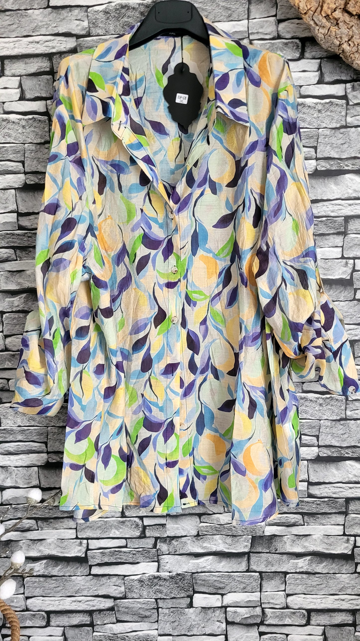 🌺 Chemise Fluide Artistique – Viscose & Tencel