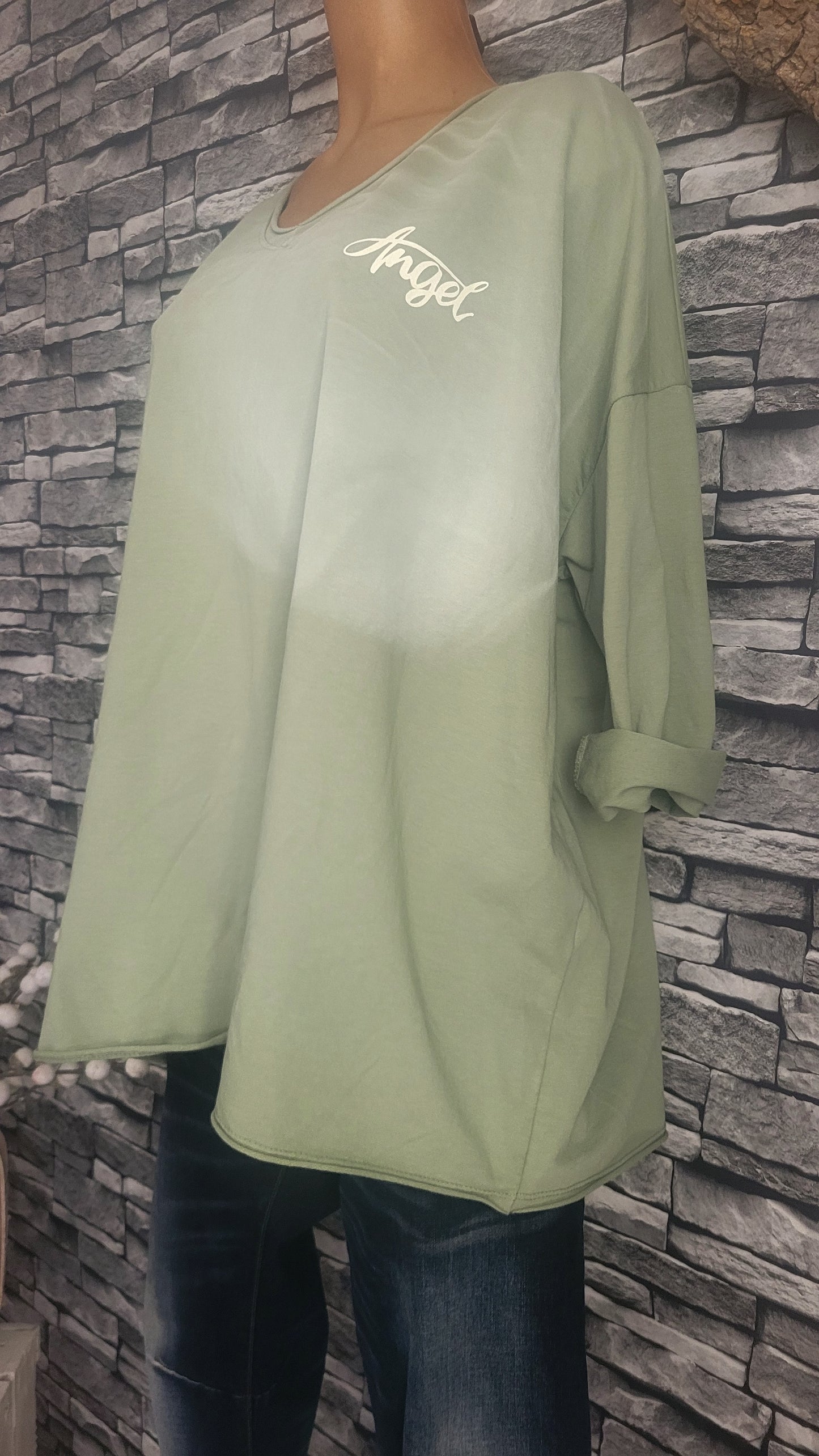 🌺 Sweat Oversize "Angel" – Look Vintage Rock