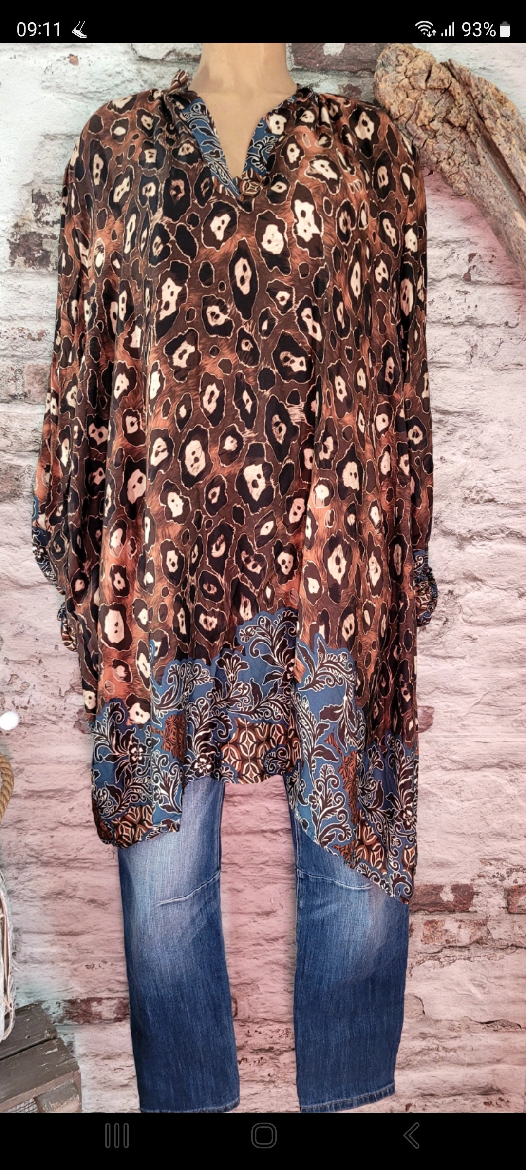💋 Tunique Bohème Chic - Motif Léopard et Floral