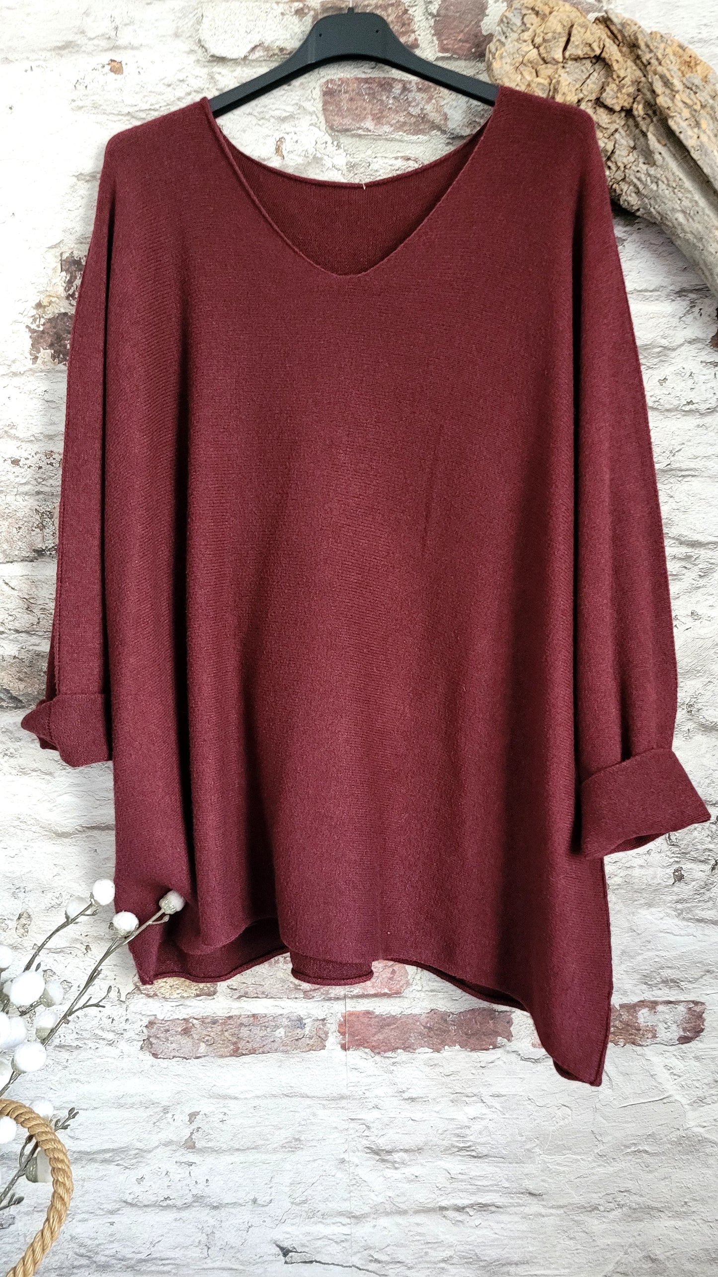 🍒 PULL OVERSIZE BORDEAUX