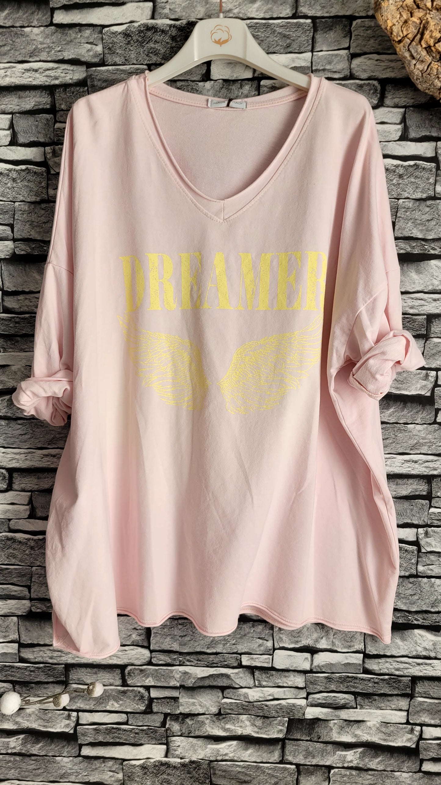 🌸 T-shirt Oversize Rose "Dreamer" – Coupe Confort & Style Ailes