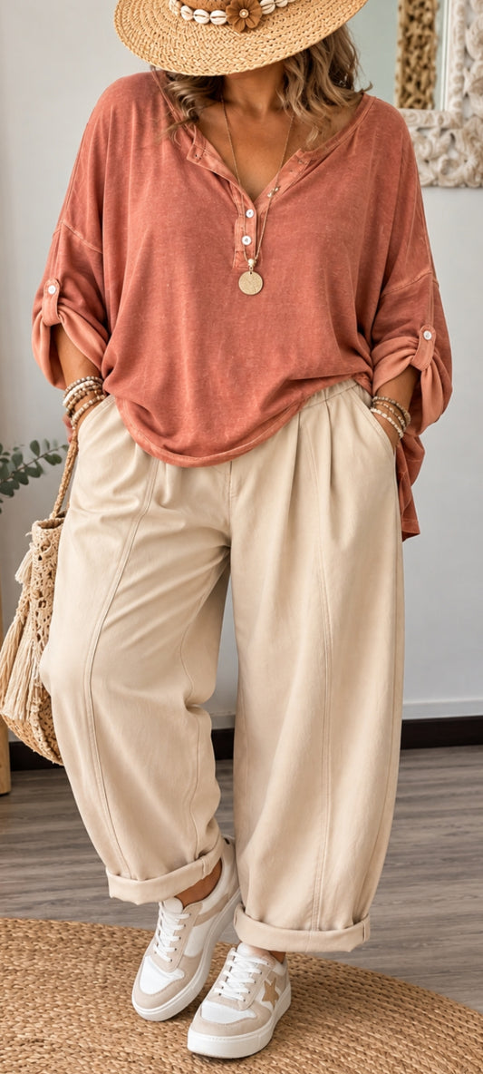 Haut oversize – Style bohème chic