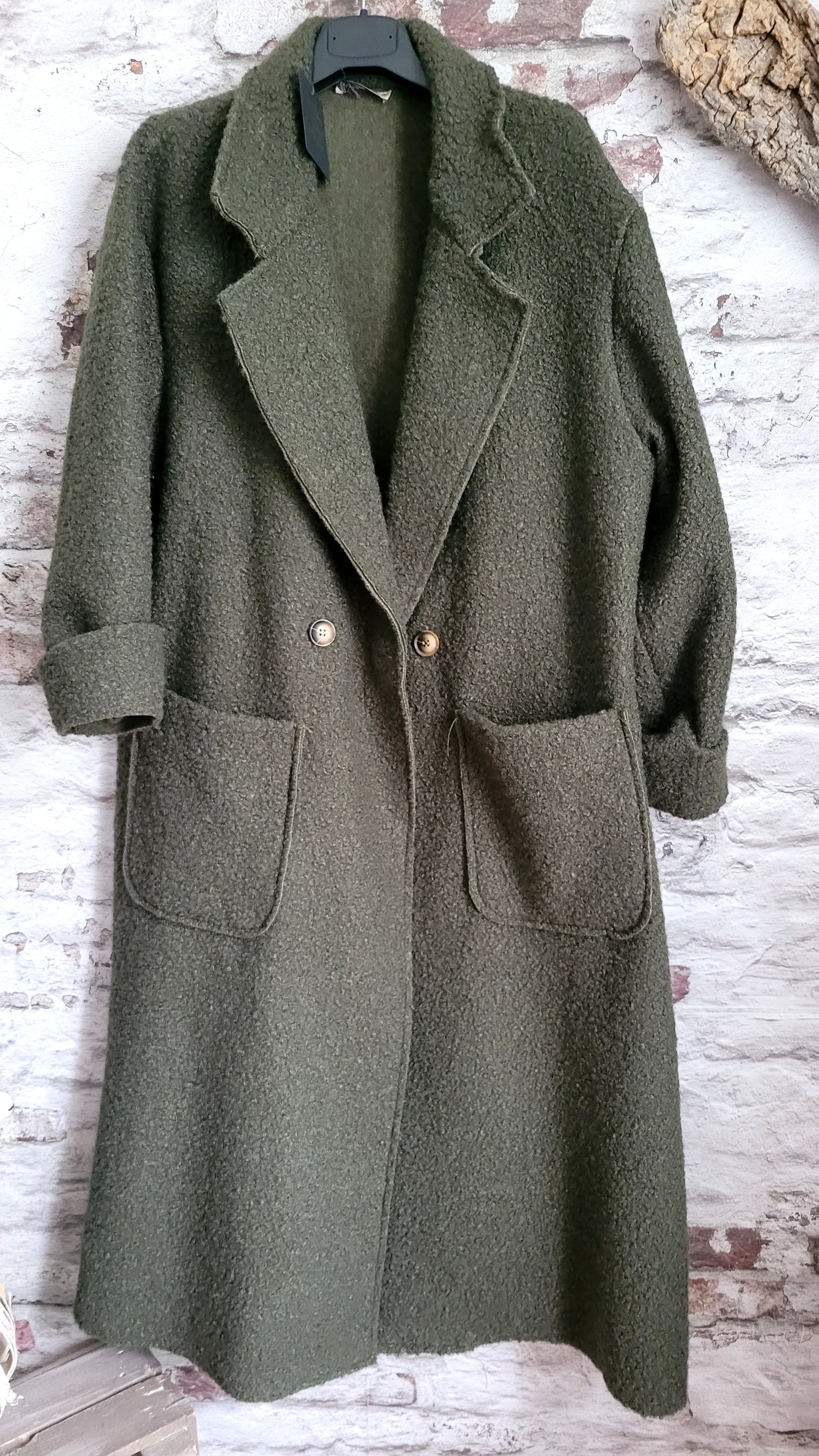 🌼 Manteau Long Texturé Laine Bouclée