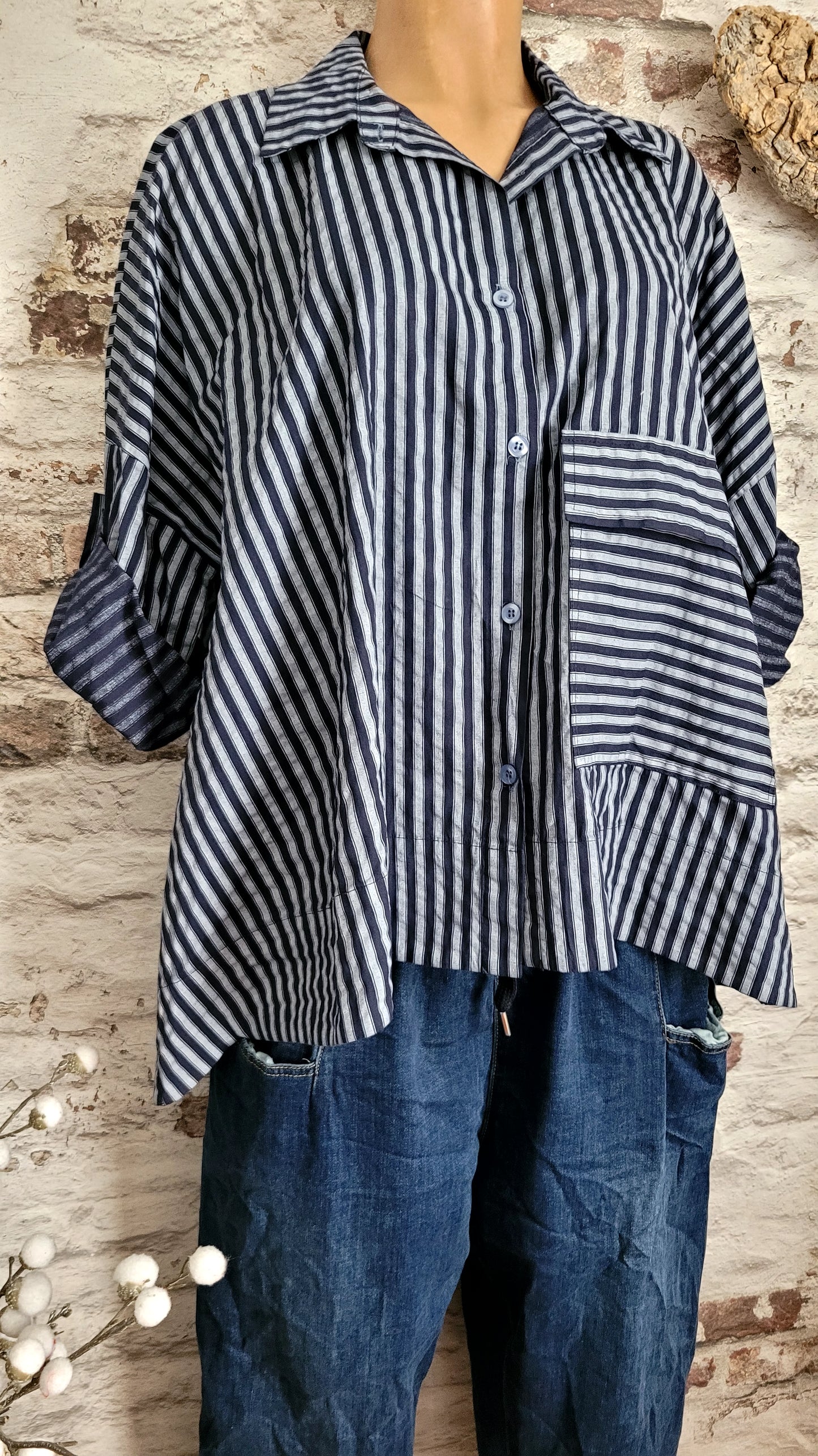 💙 Chemise bohème asymétrique