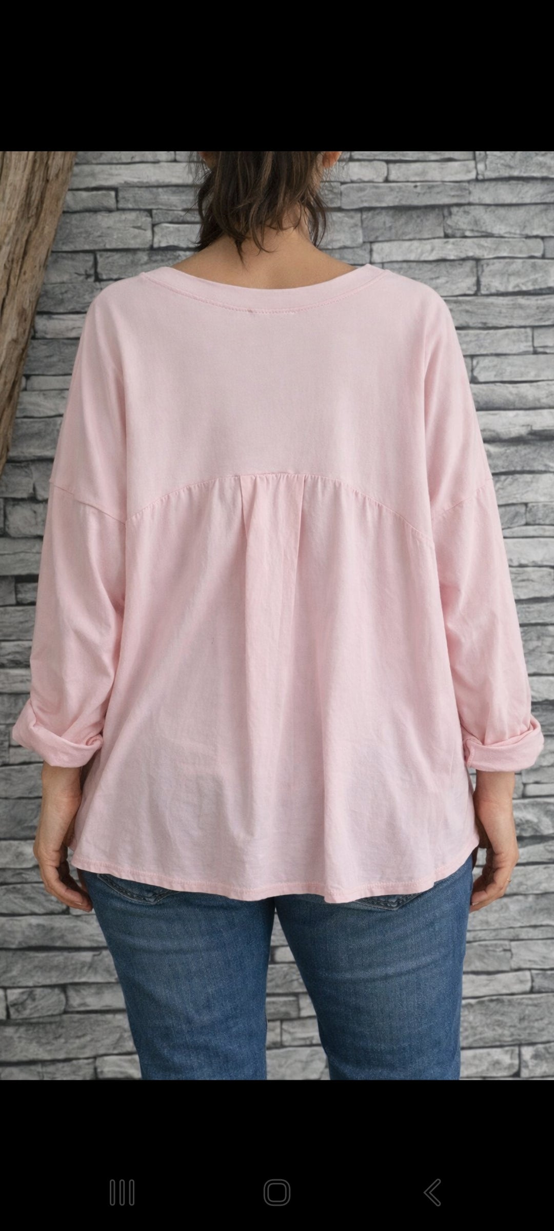 Tunique oversize rose poudré