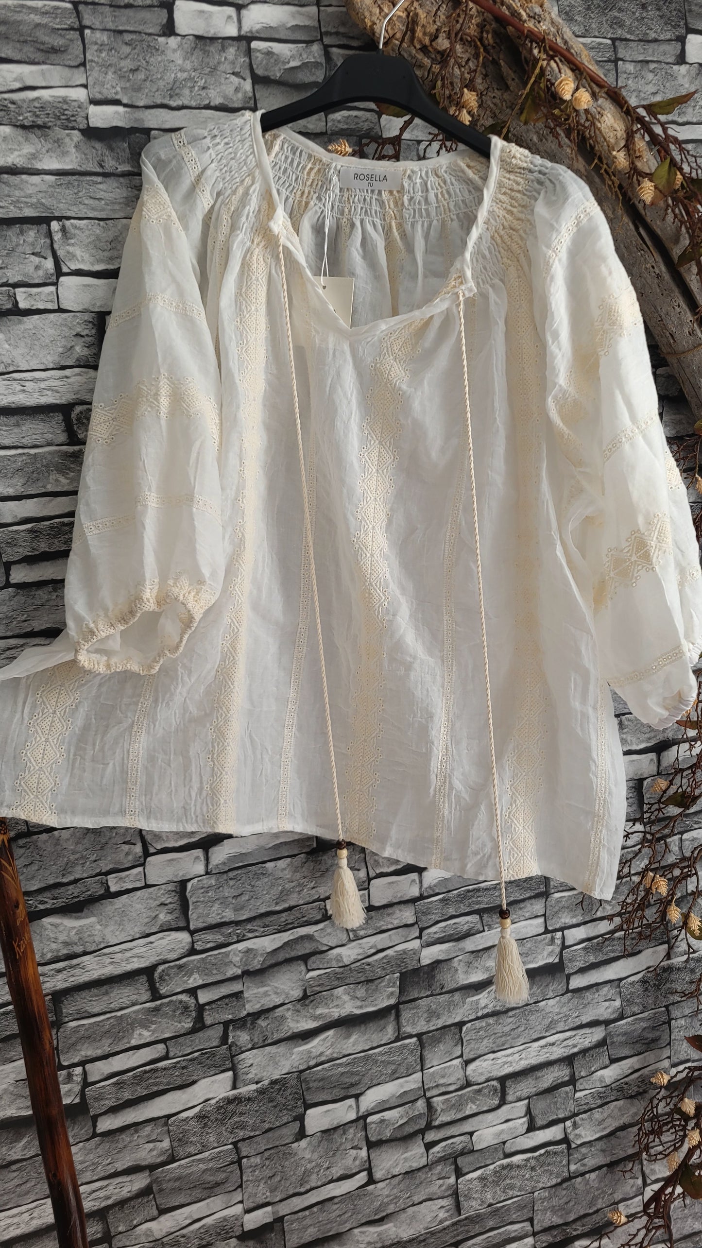 🎀Tunique bohème brodée – Confort & style naturel