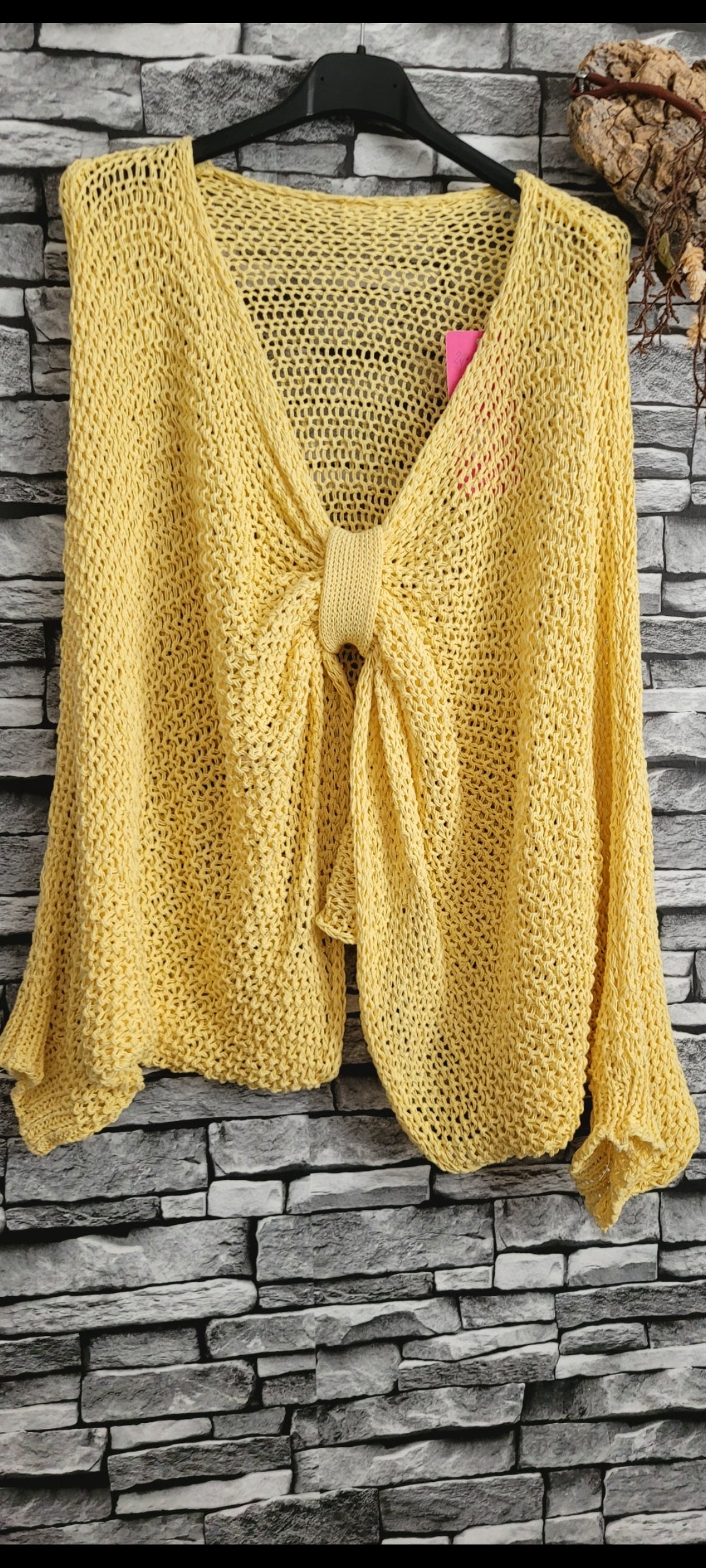 🌺Pull en Maille Filet Jaune Mimosa – Coupe Oversize