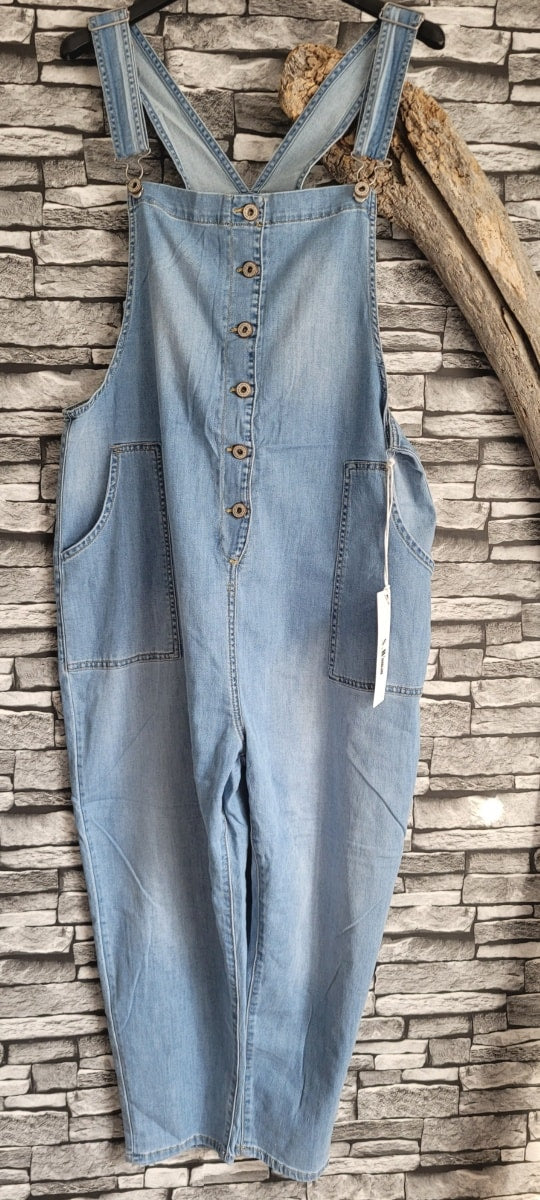 💗 Salopette Denim "Soft Blue" – Coupe Confort