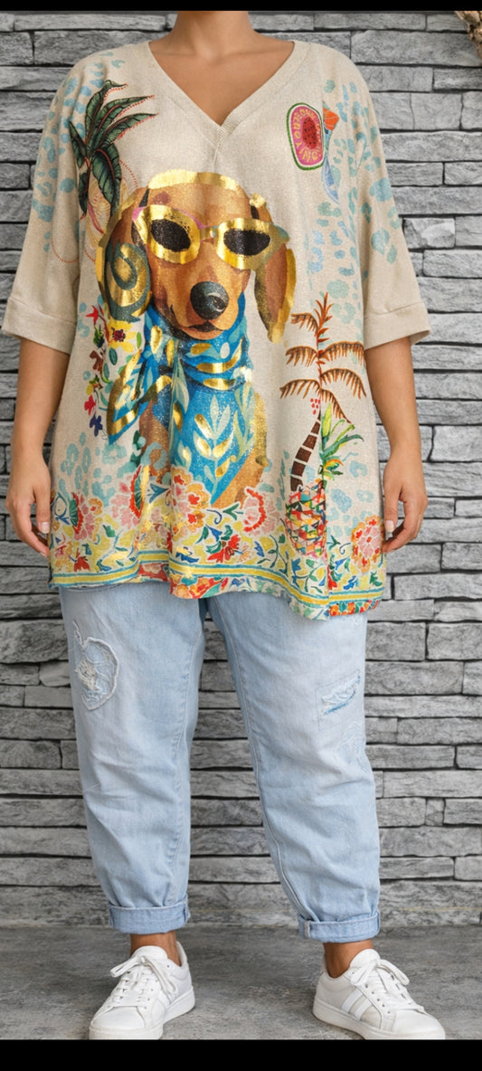 🌸 Top Oversize Lurex