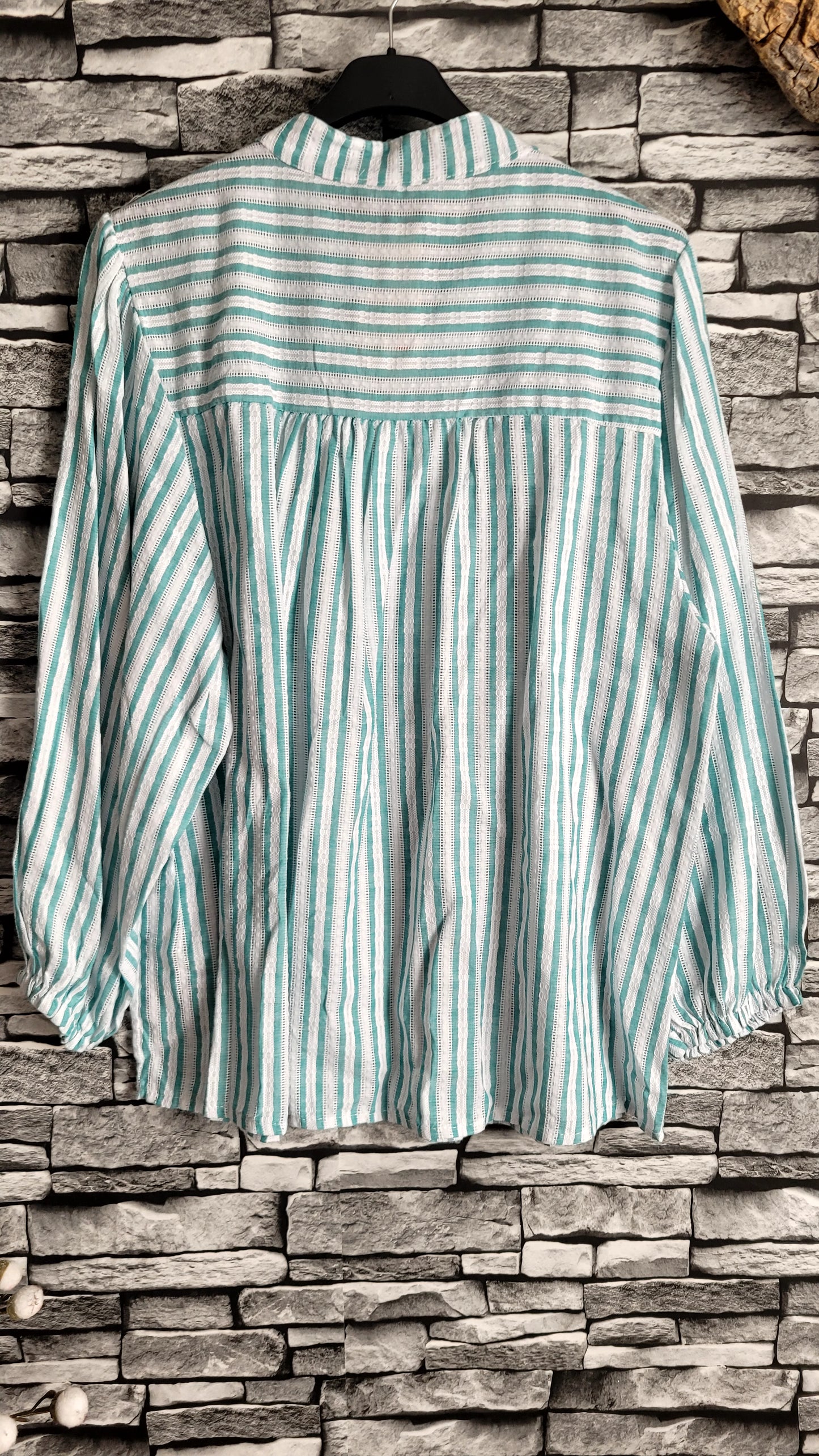 💗 Blouse Fluide à Rayures Azur – Style Bohème Chic