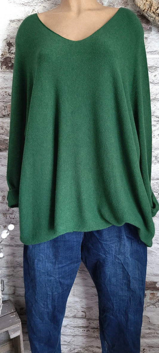 🍒 PULL OVERSIZE VERT SAPIN