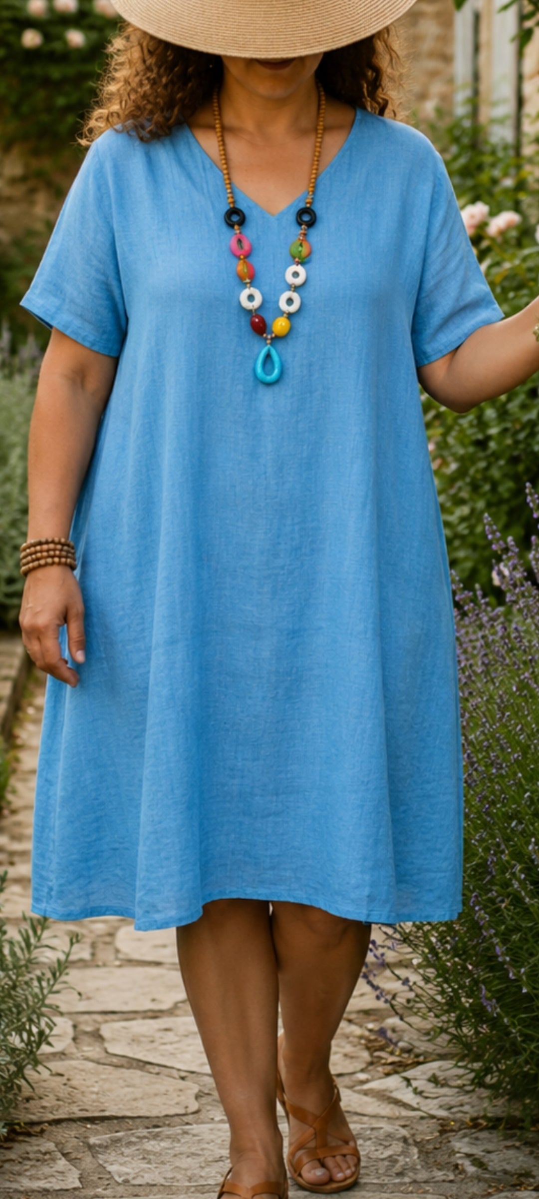 🍀 Robe  Midi en Coton & Lin – L'Esprit Bohème Chic