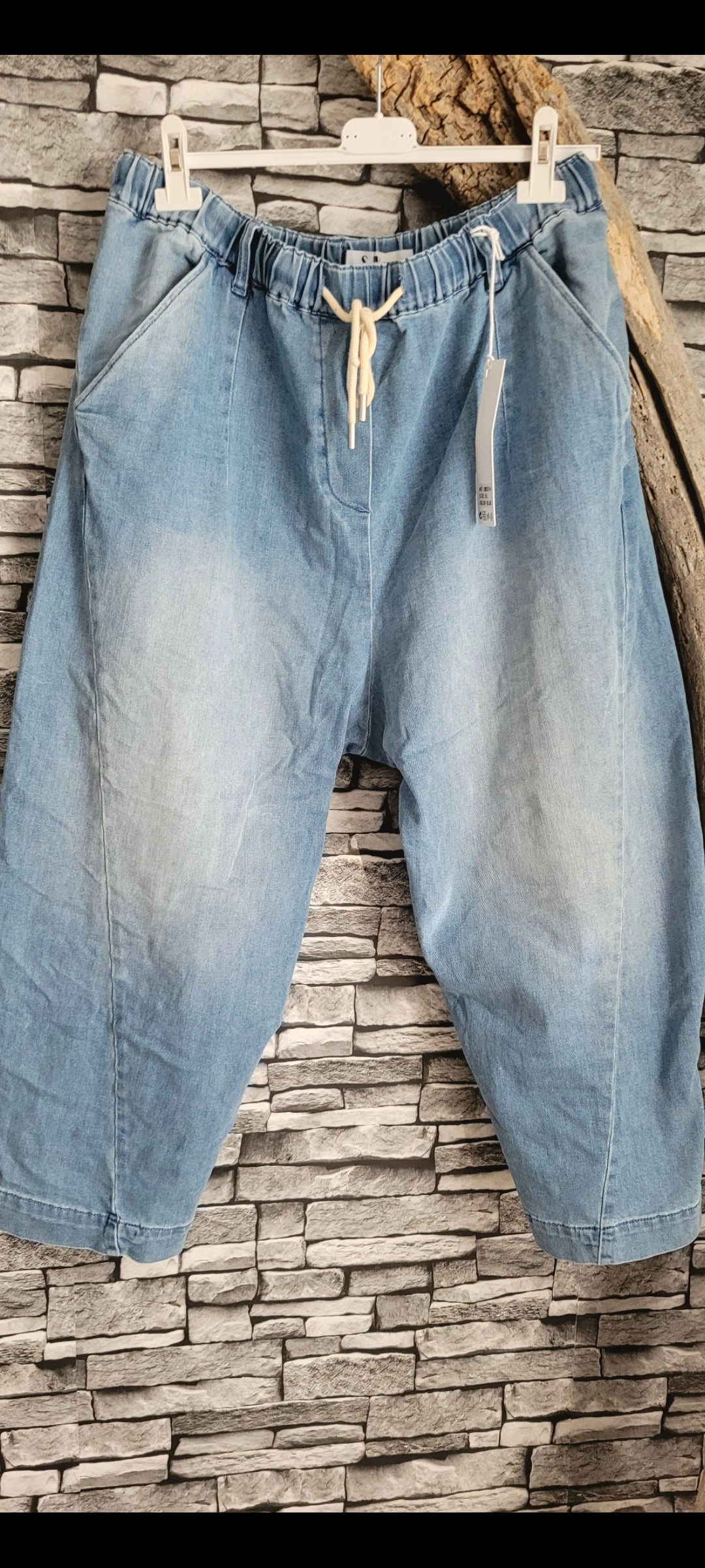 🌸 Pantalon "Balloon" en Denim Souple – L'élégance Décontractée