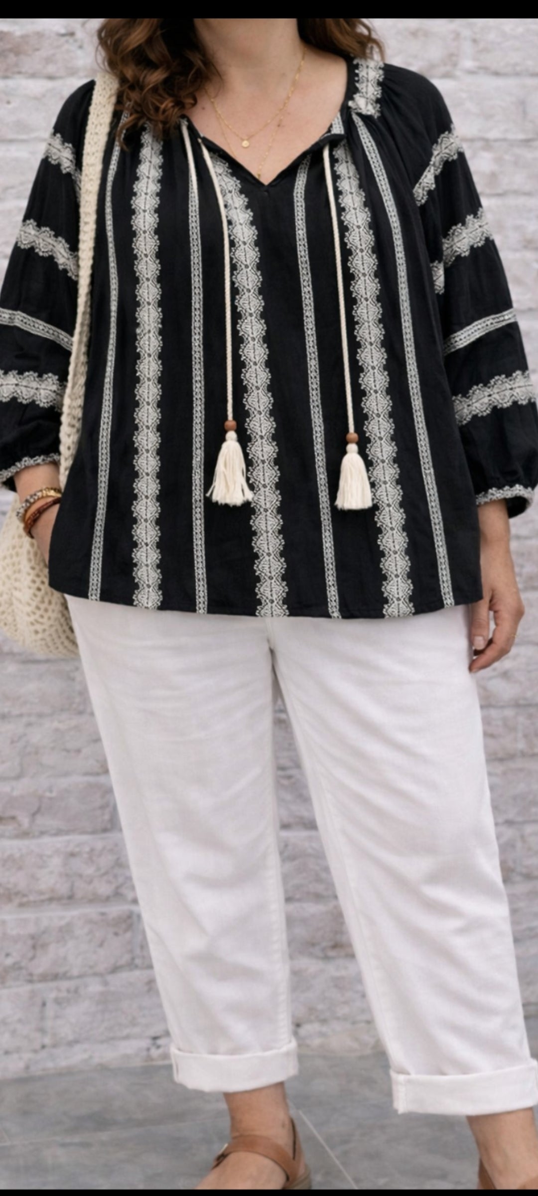 🎀Tunique bohème brodée – Confort & style naturel