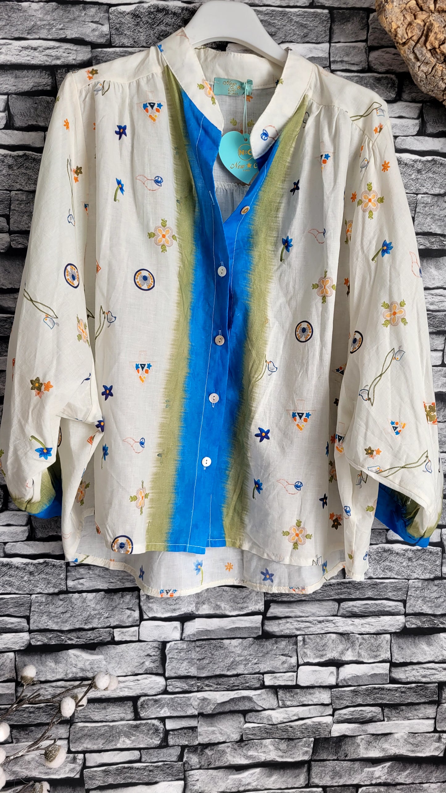⚜️ Blouse Bohème à Imprimé Floral & Dégradé