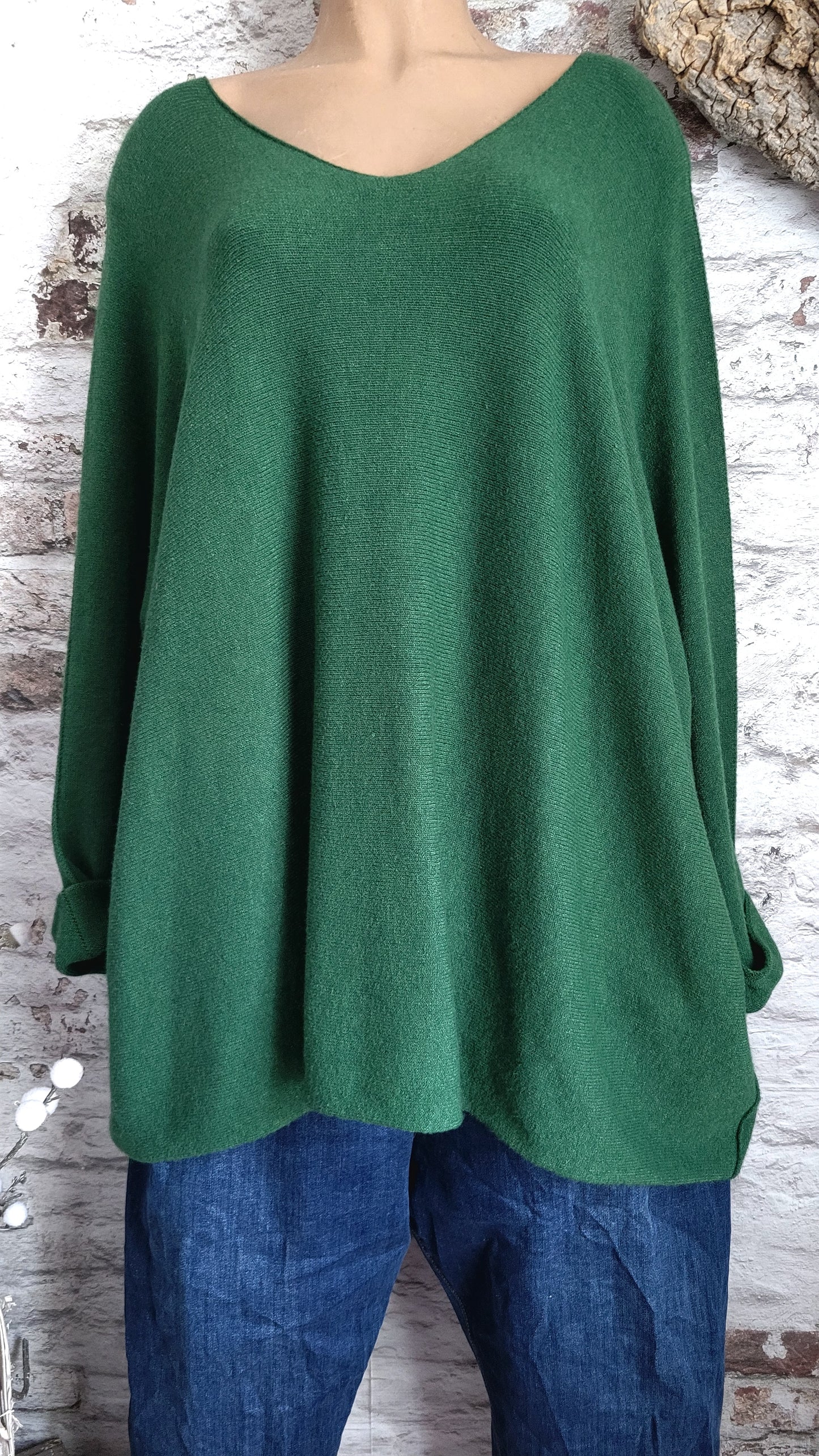 🍒 PULL OVERSIZE VERT SAPIN