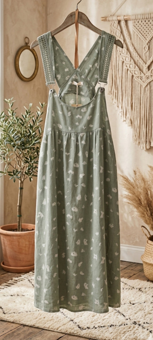 🌸 Robe salopette boho kaki