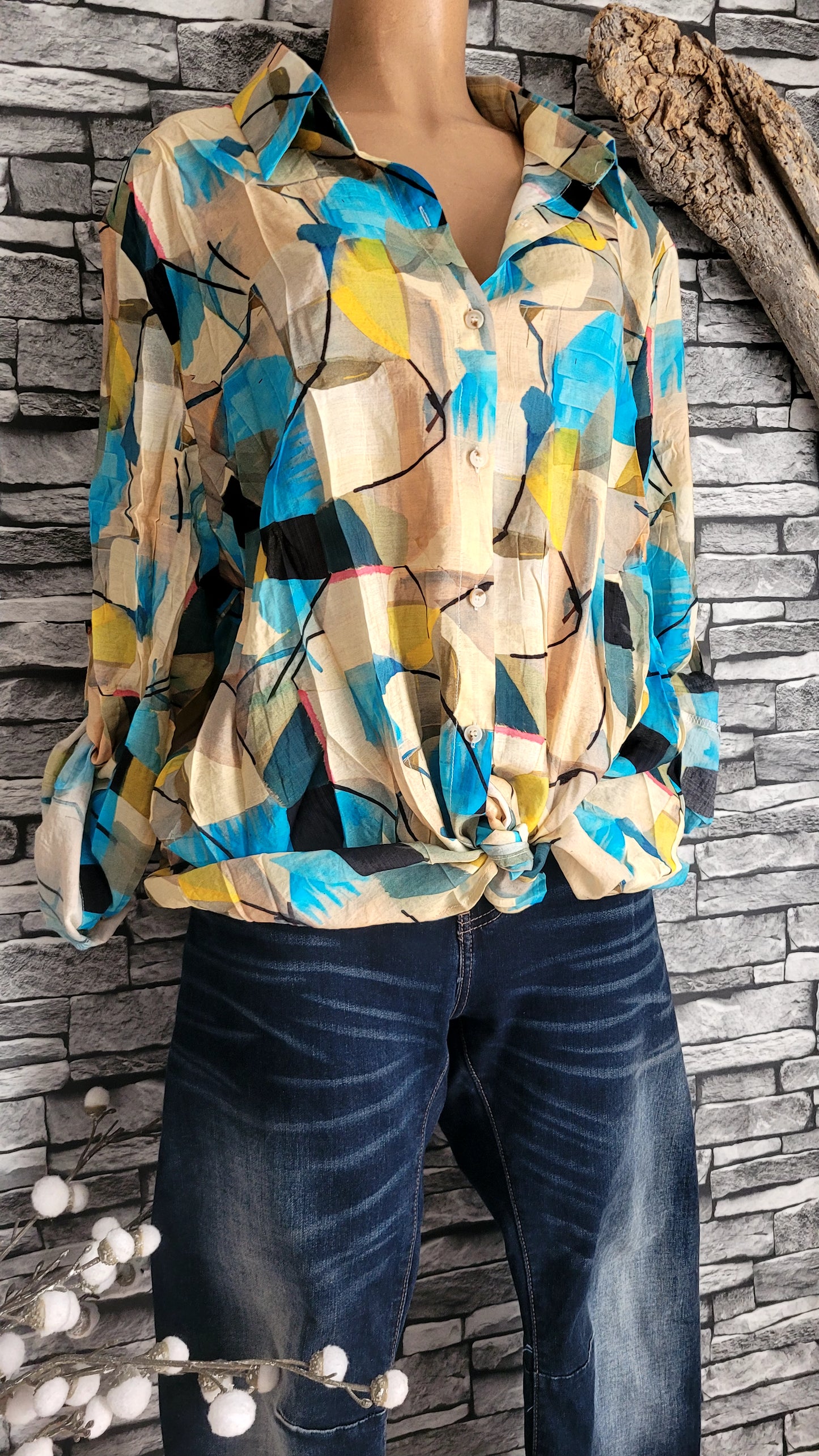 💋 Chemisier Graphique "Arty" – Viscose & Tencel