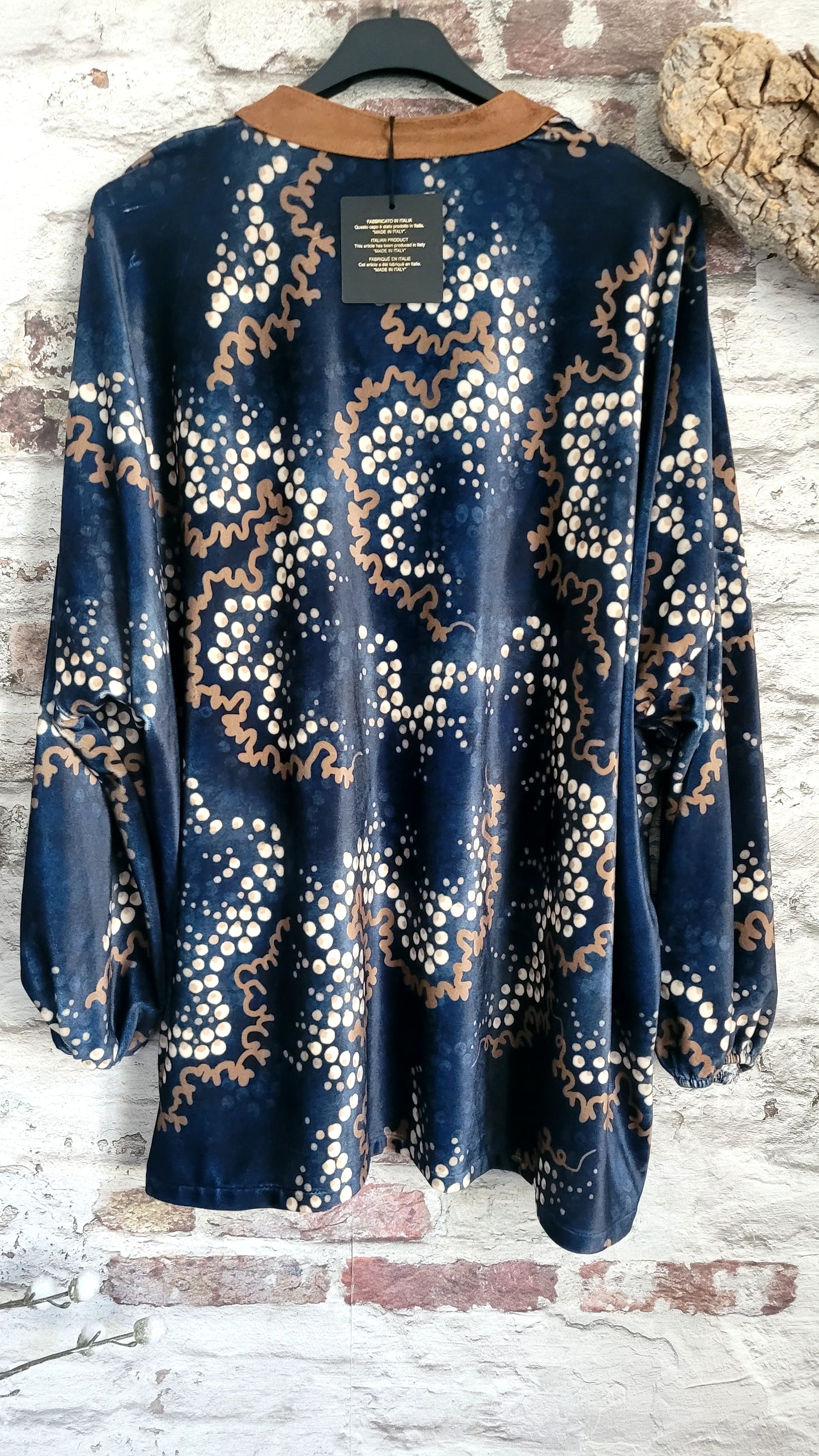 💙 Tunique Suédine Imprimée Bleu Nuit Col V