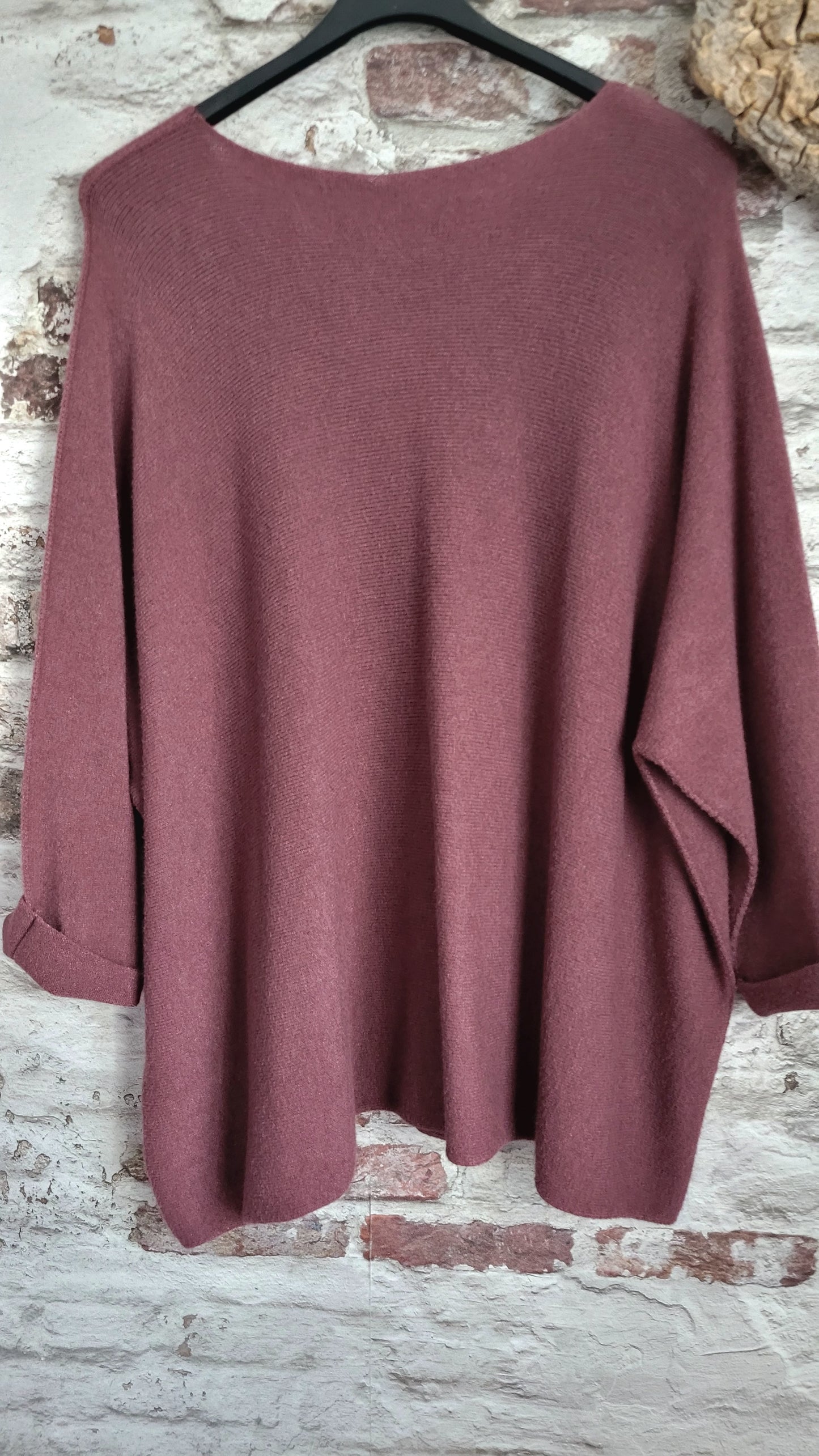 🍒 Pull oversize vieux rose