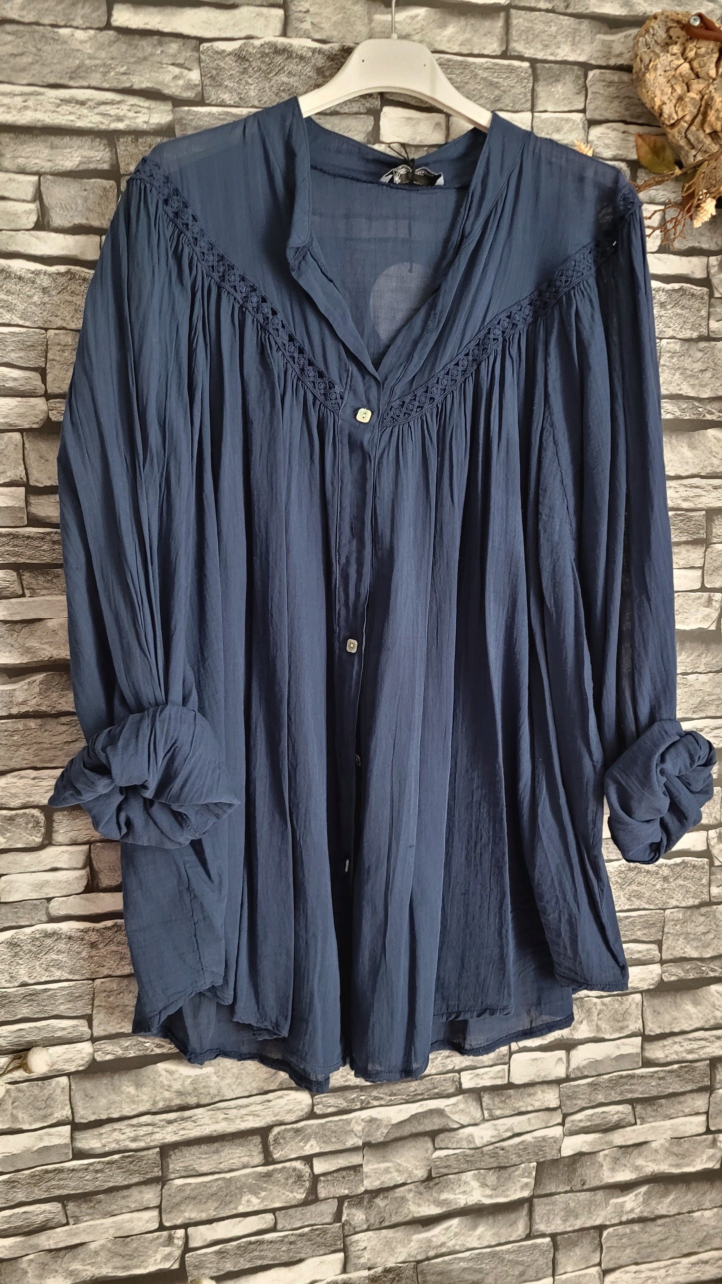 🌸Tunique Bohème "Céleste" – Bleu Nuit