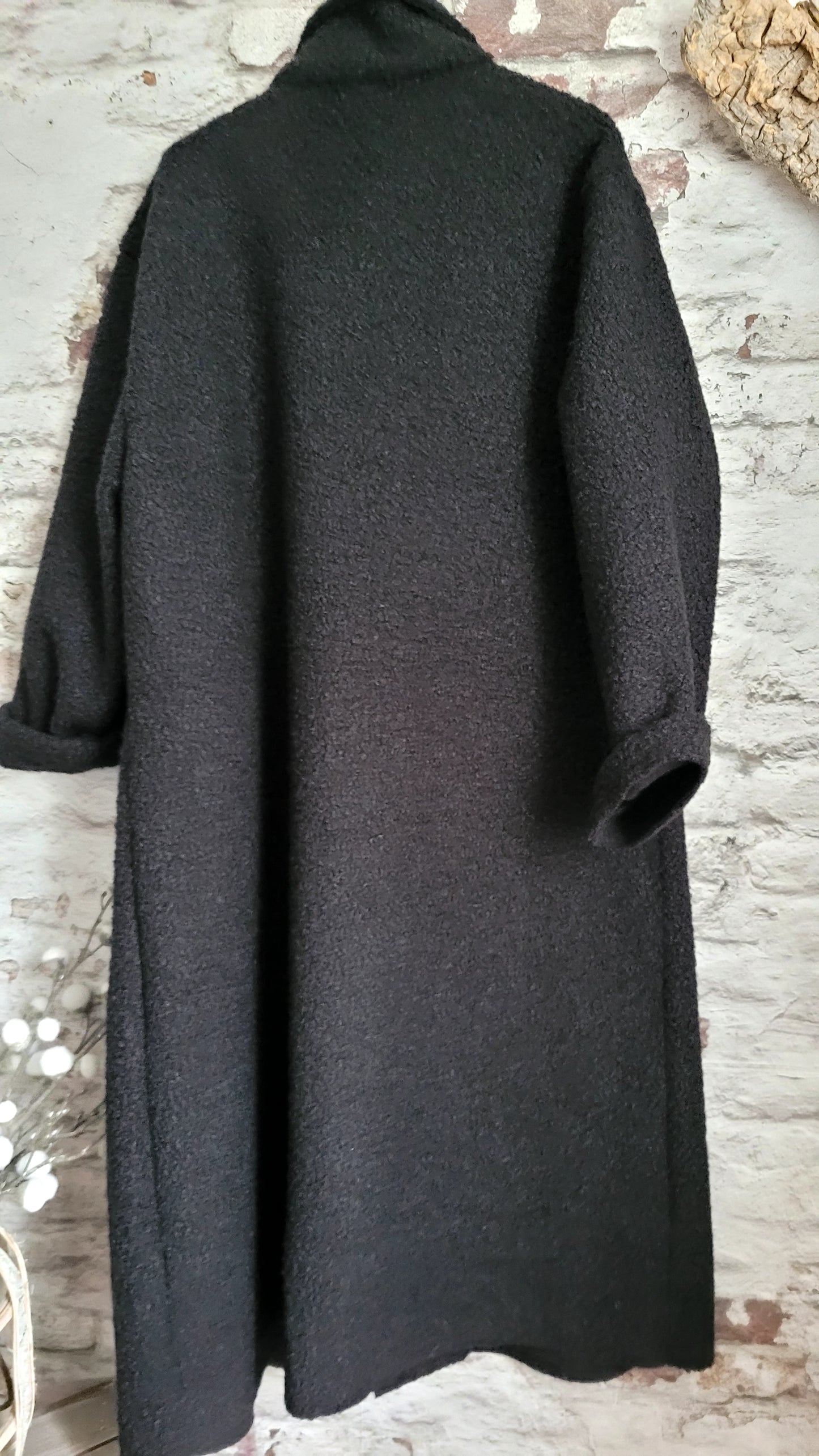 🌼 Manteau Long Texturé Laine Bouclée