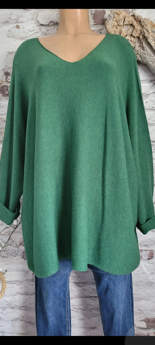 🍒 PULL OVERSIZE VERT SAPIN