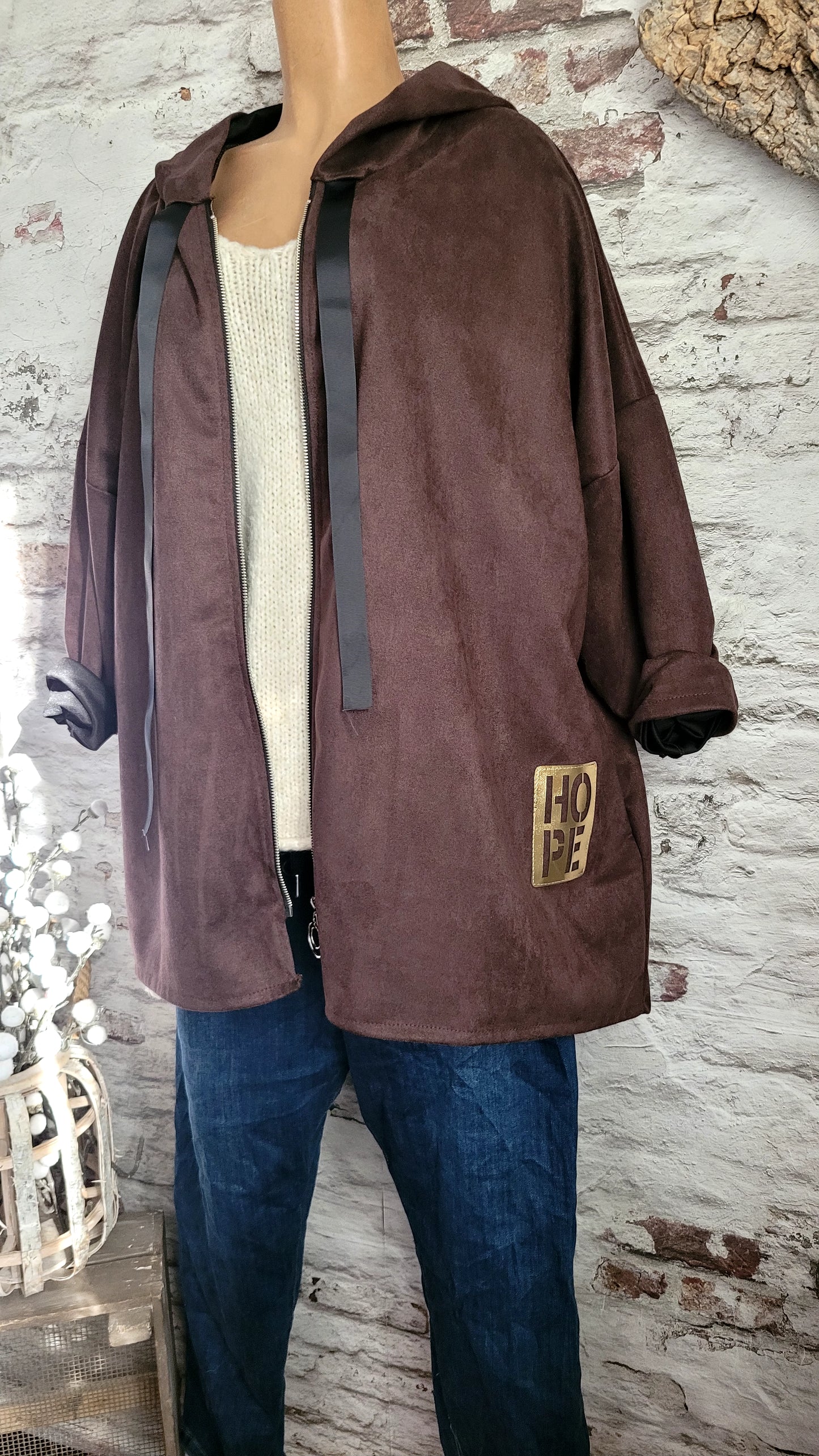 🌺 Veste à Capuche en Suédine Douce