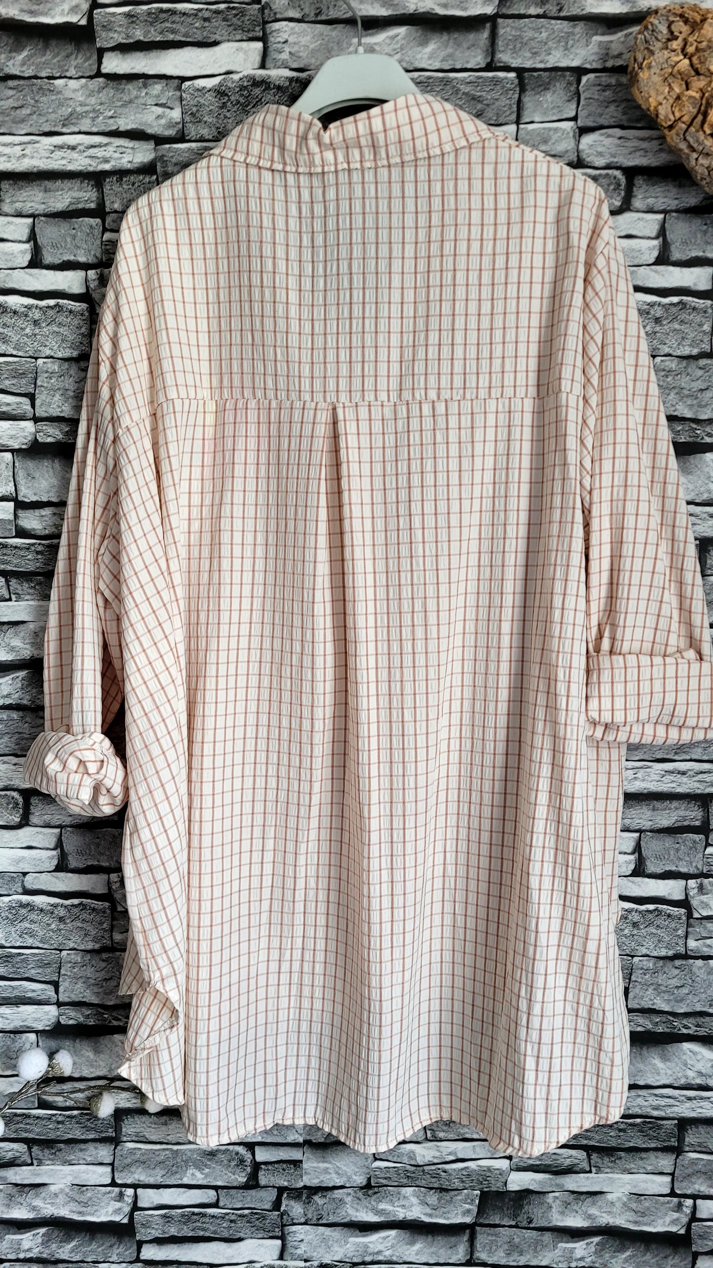 💋Chemise Oversize Carreaux & Patch "LOVE"