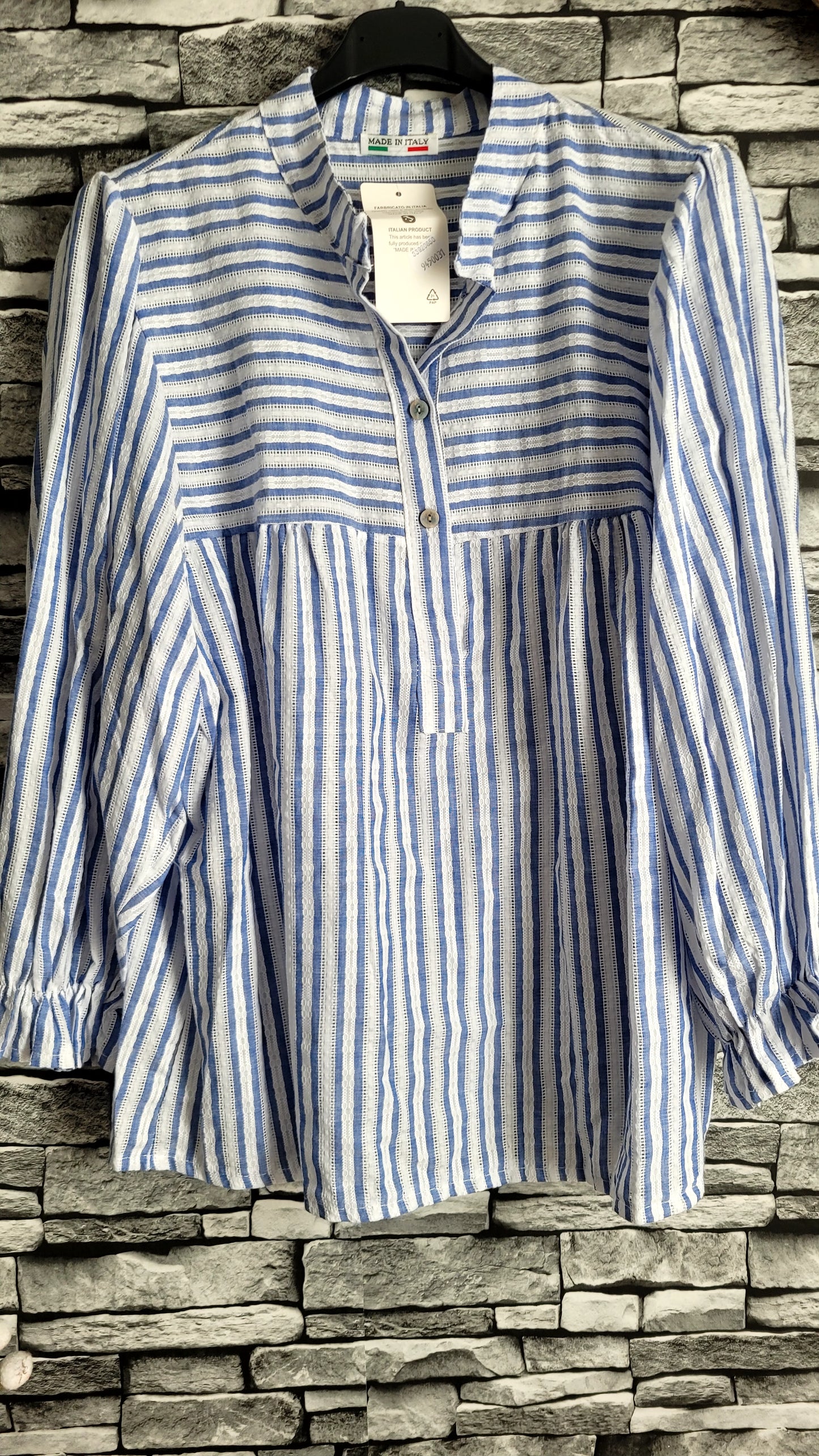 💗 Blouse Fluide à Rayures Azur – Style Bohème Chic