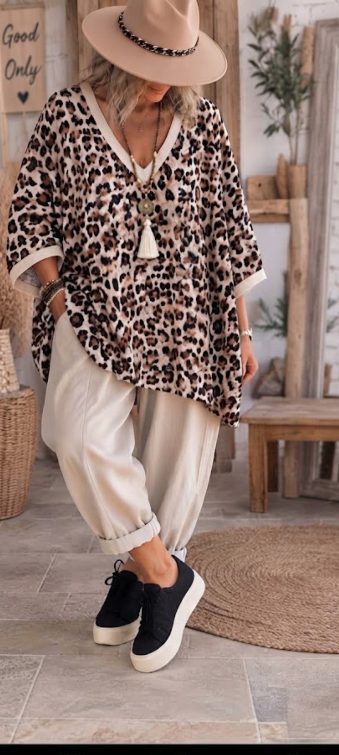 Tunique oversize imprimé léopard